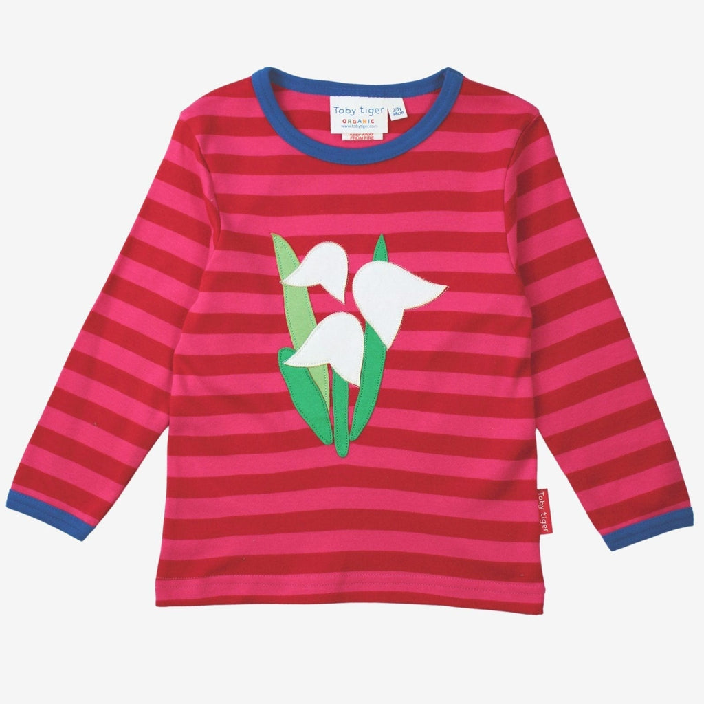 Toby Tiger Organic Applique Long - Sleeved T-Shirt - Snowdrop - Baby&More
