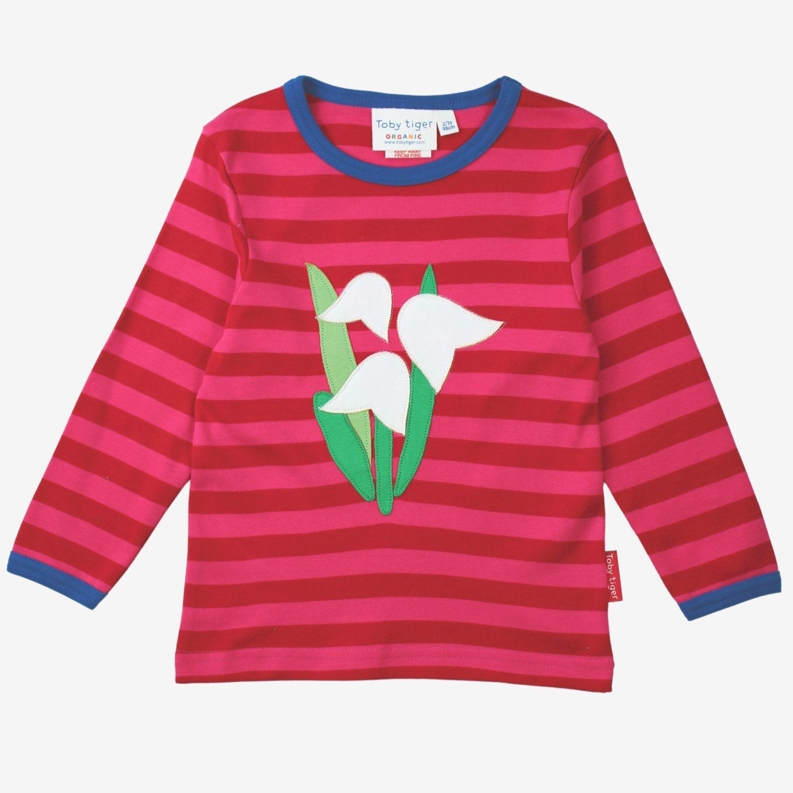 Toby Tiger Organic Applique Long - Sleeved T-Shirt - Snowdrop - Baby&More