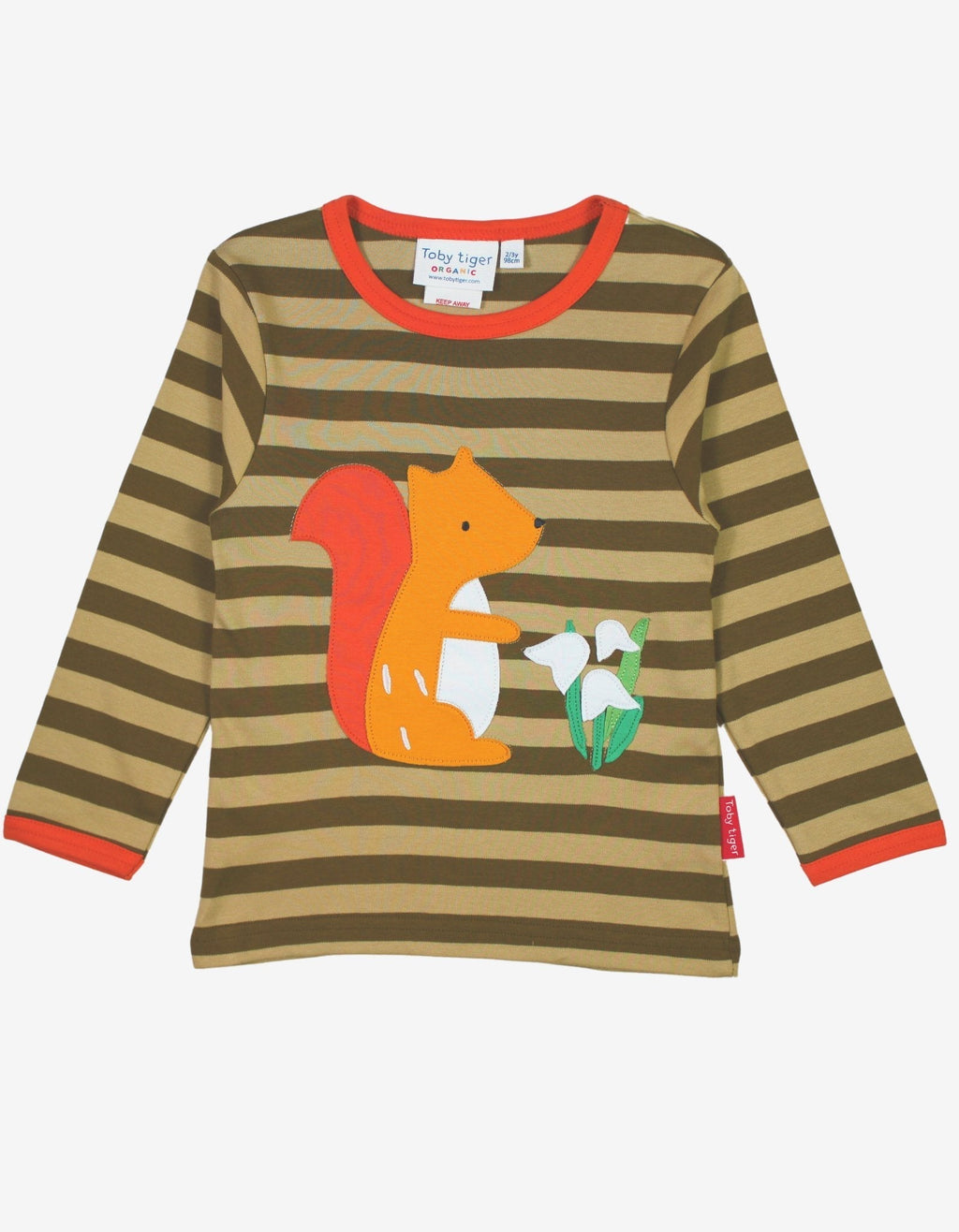 Toby Tiger Organic Applique Long-Sleeved T-Shirt - Squirrel - Baby&More