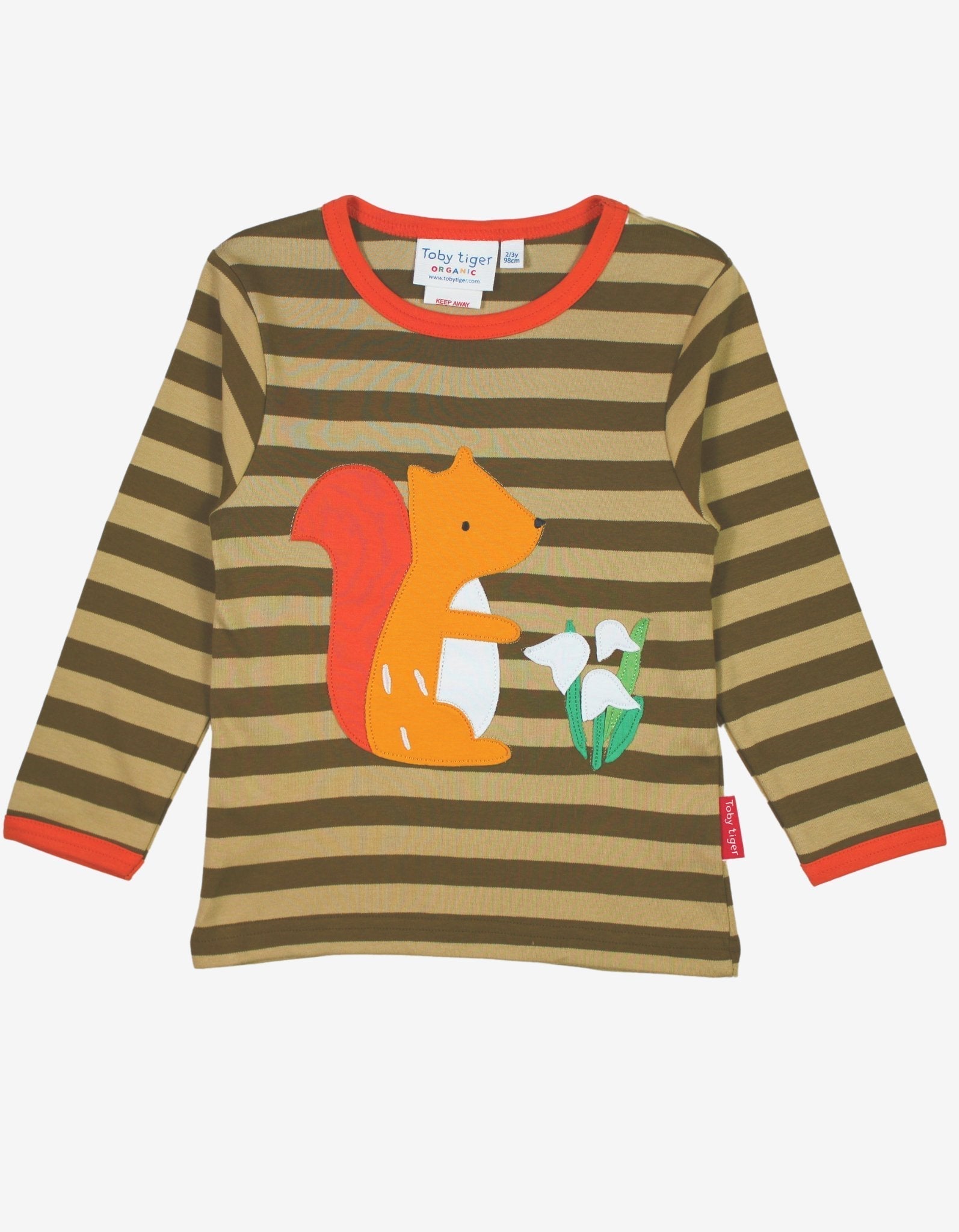 Toby Tiger Organic Applique Long-Sleeved T-Shirt - Squirrel - Baby&More