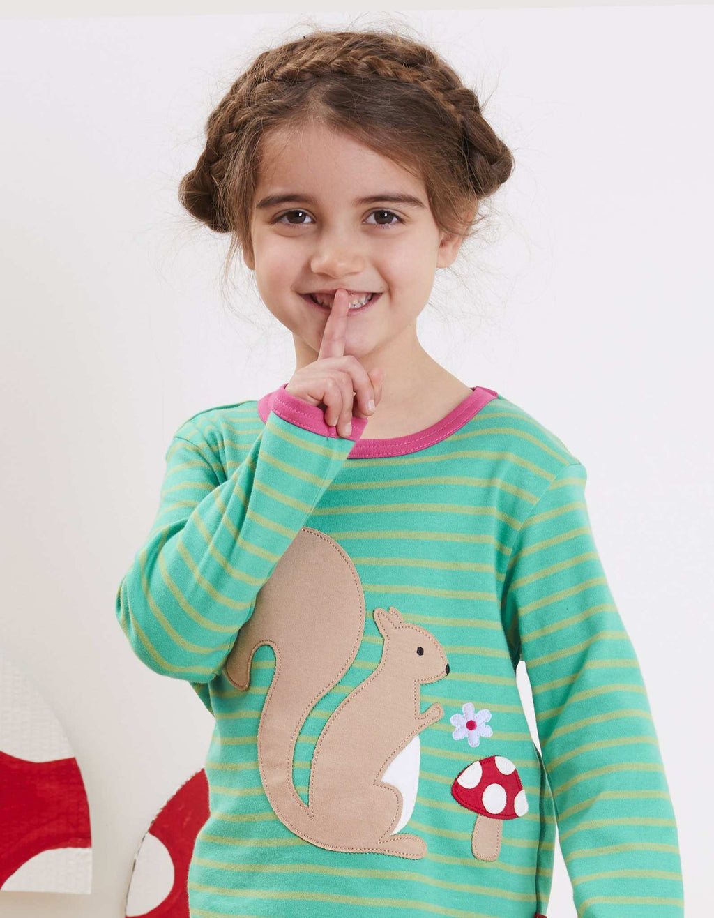 Toby Tiger Organic Applique Long - Sleeved T-Shirt - Squirrel - Baby&More