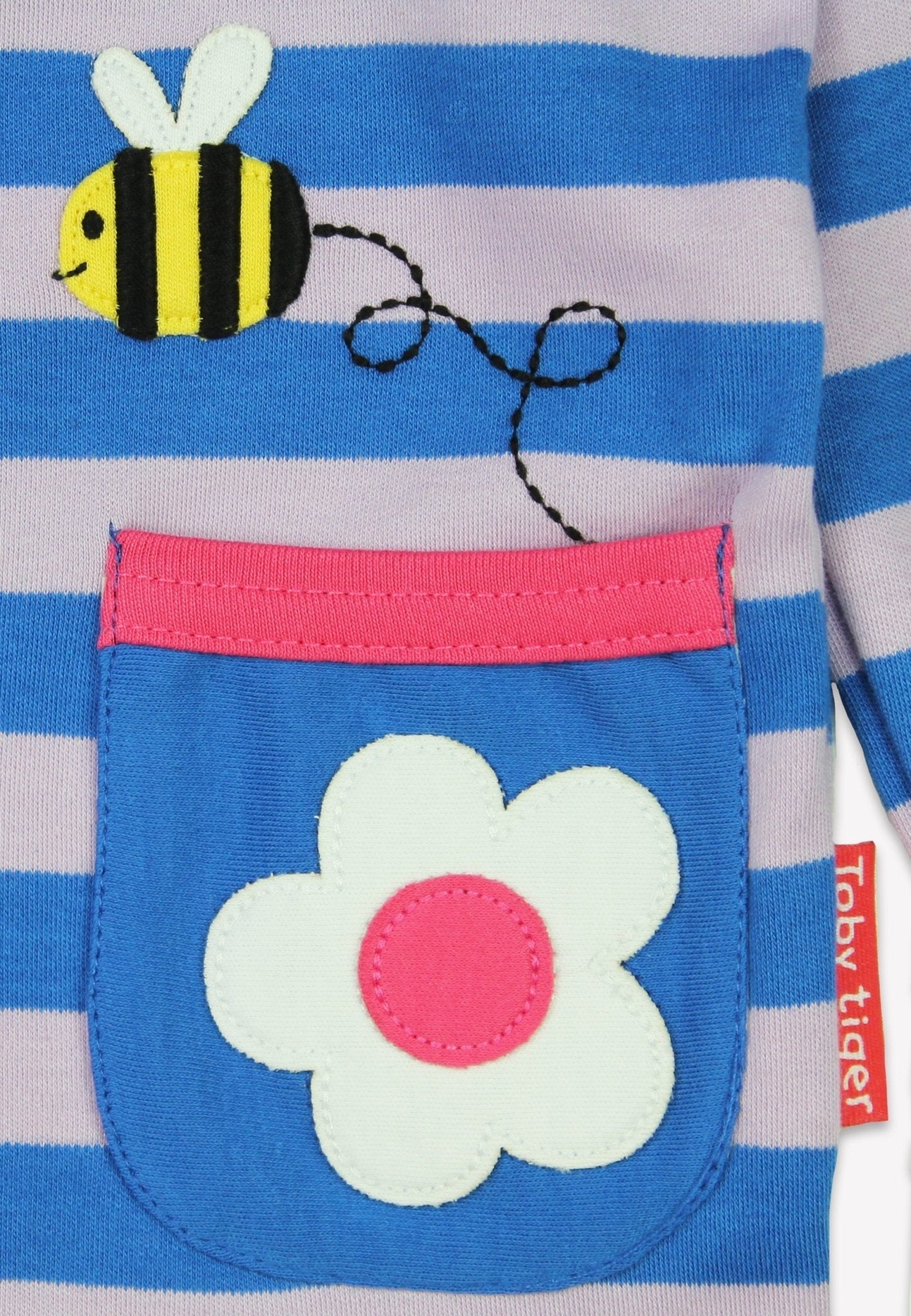 Toby Tiger Organic Applique Long - Sleeved T-Shirt - Striped Daisy - Baby&More
