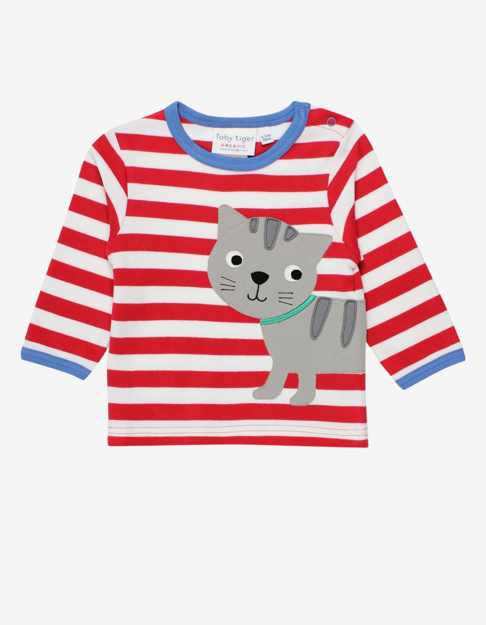 Toby Tiger Organic Applique Long-Sleeved T-Shirt - Tabby Cat - Baby&More