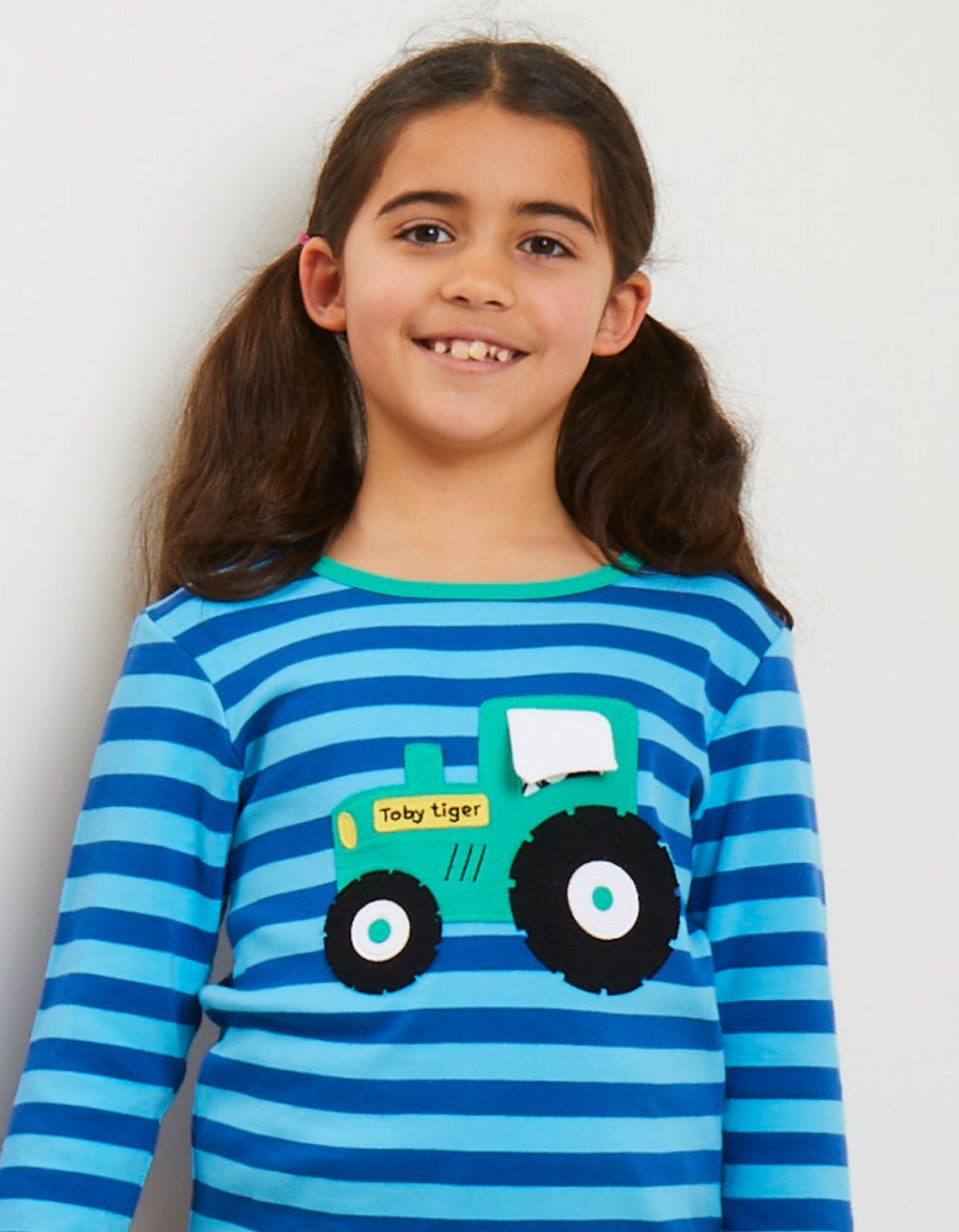 Toby Tiger Organic Applique Long - Sleeved T-Shirt - Tractor with Flap - Baby&More