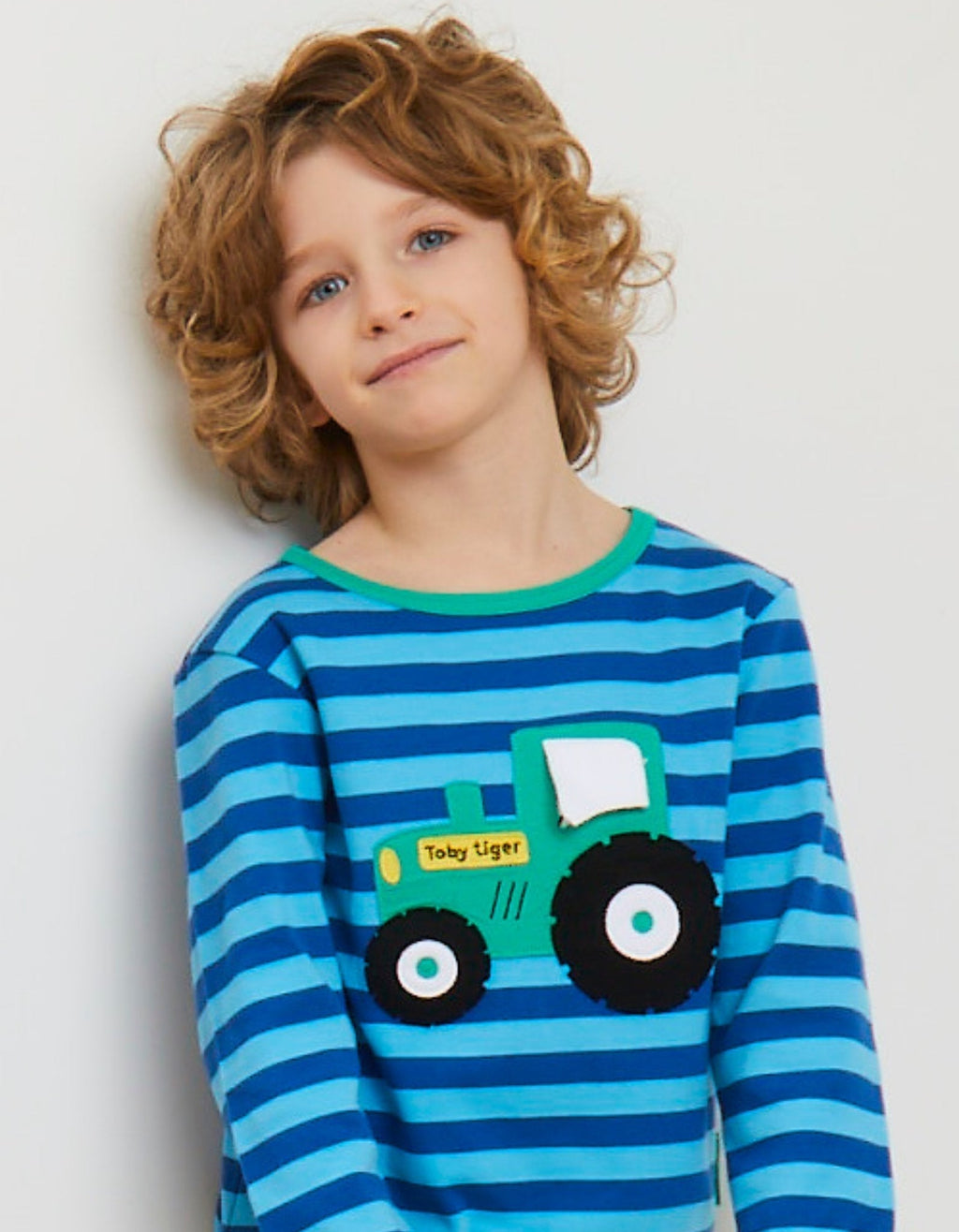 Toby Tiger Organic Applique Long - Sleeved T-Shirt - Tractor with Flap - Baby&More