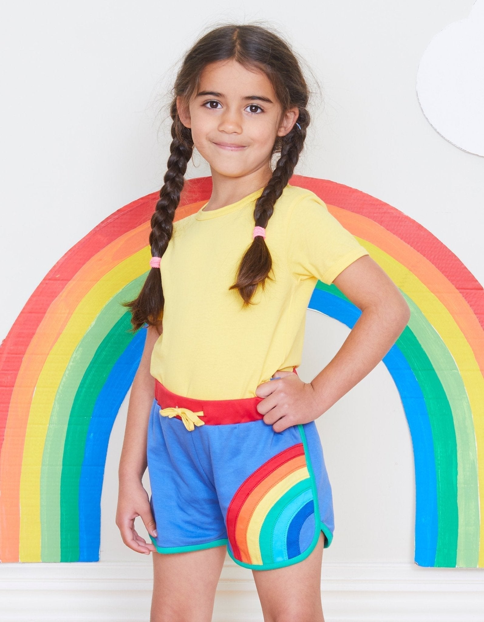 Toby Tiger Organic Applique Running Shorts - Rainbow - Baby&More