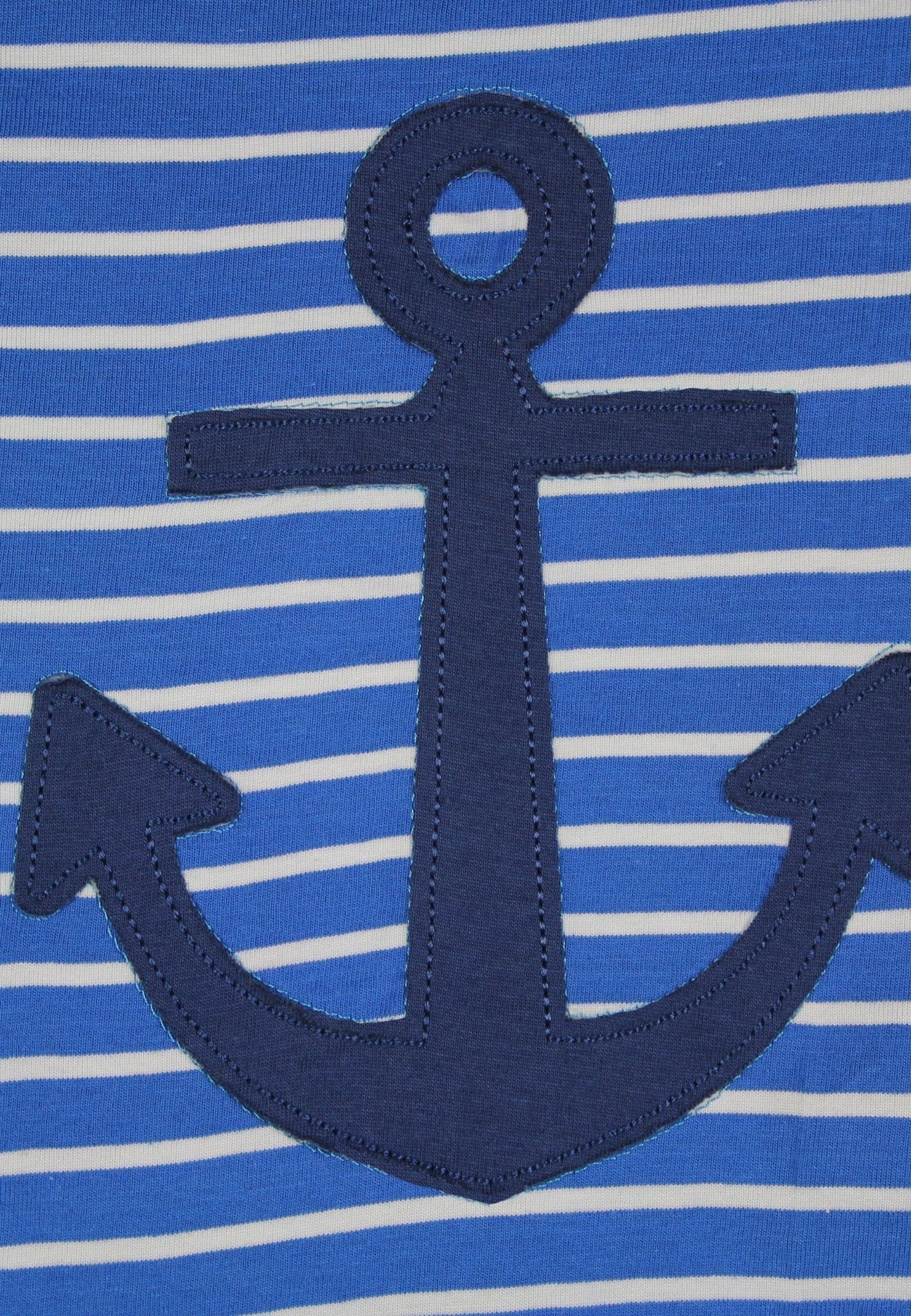 Toby Tiger Organic Applique Short-Sleeved T-Shirt - Blue Anchor - Baby&More