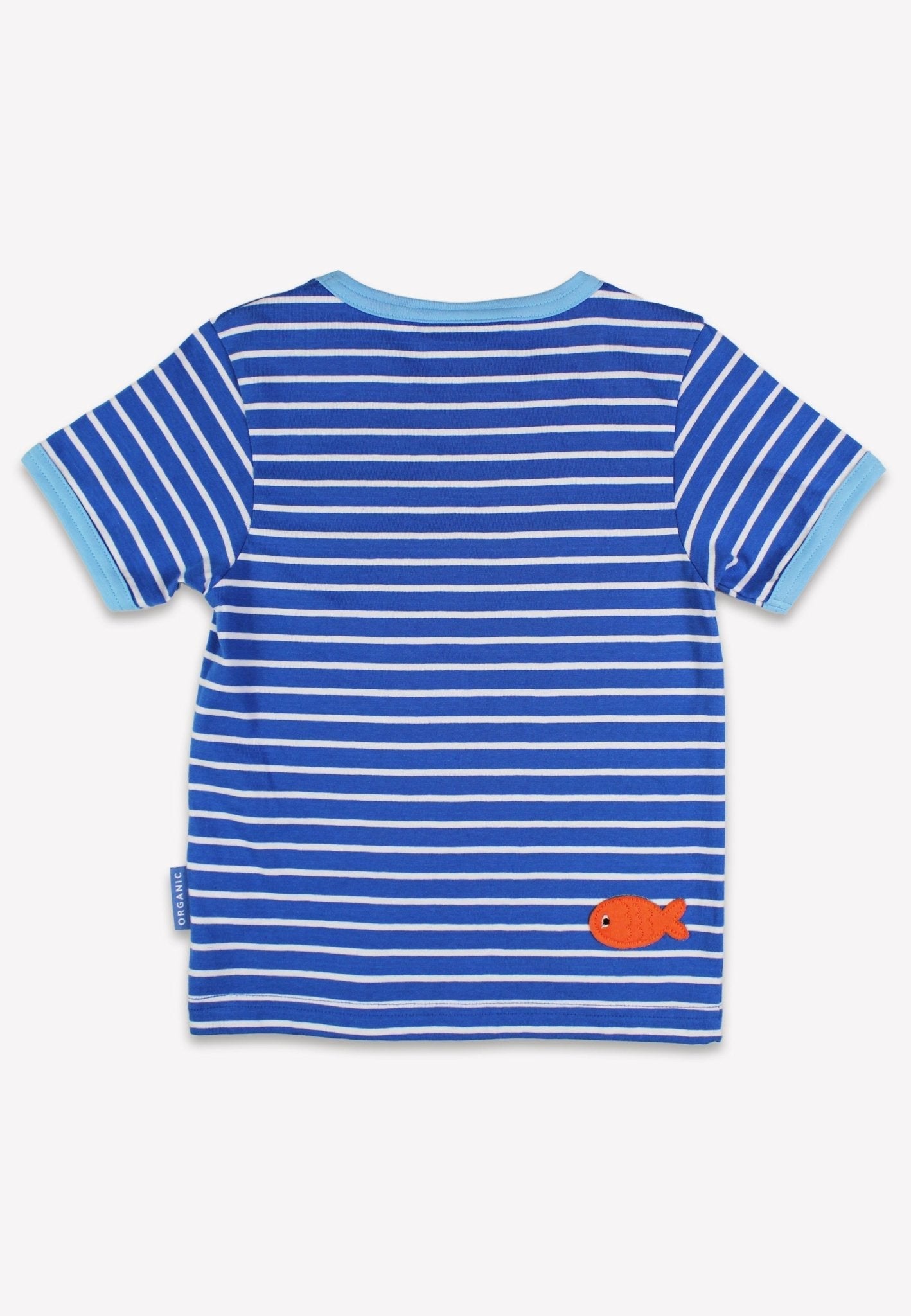 Toby Tiger Organic Applique Short-Sleeved T-Shirt - Blue Anchor - Baby&More