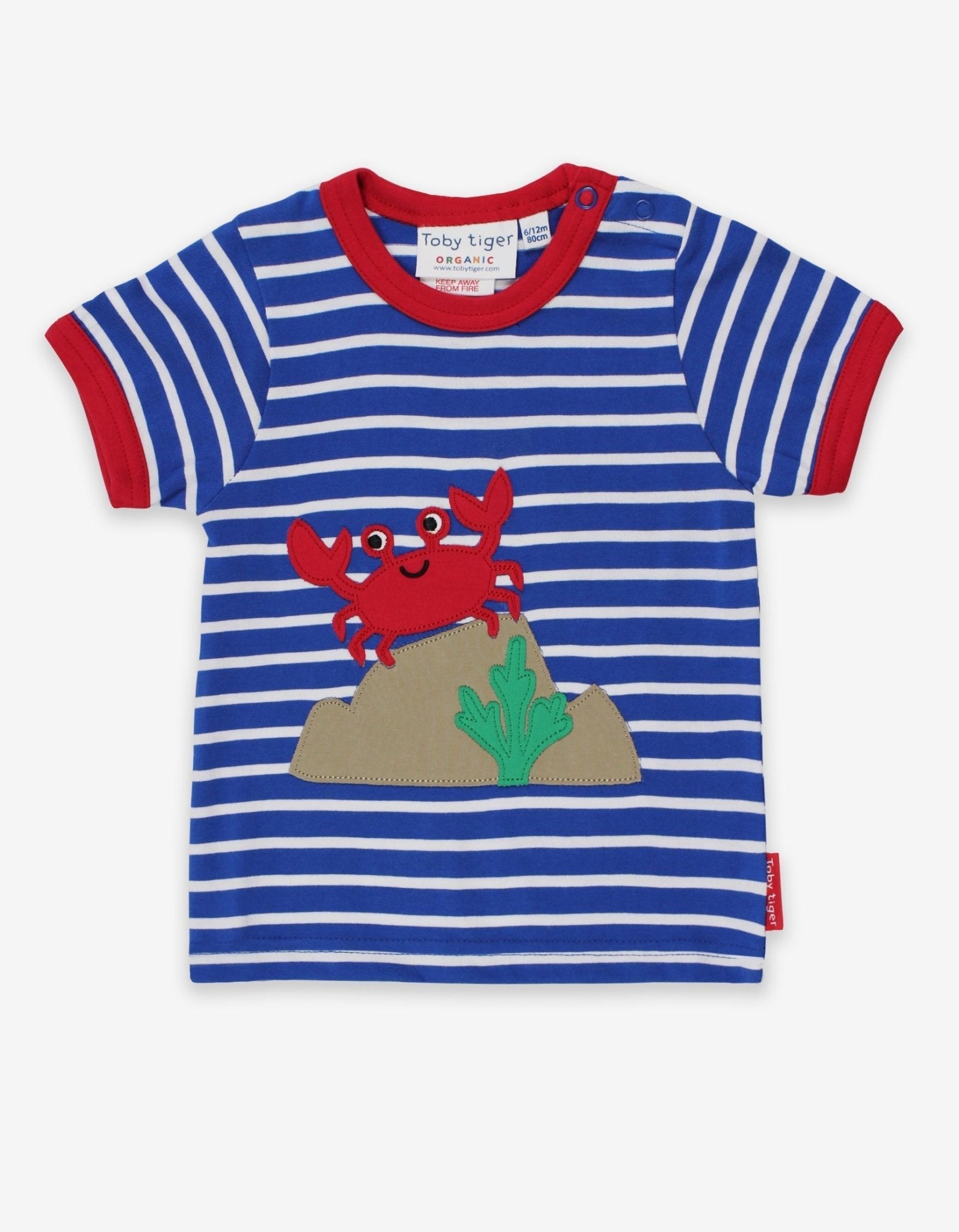 Toby Tiger Organic Applique Short-Sleeved T-Shirt - Crab - Baby&More