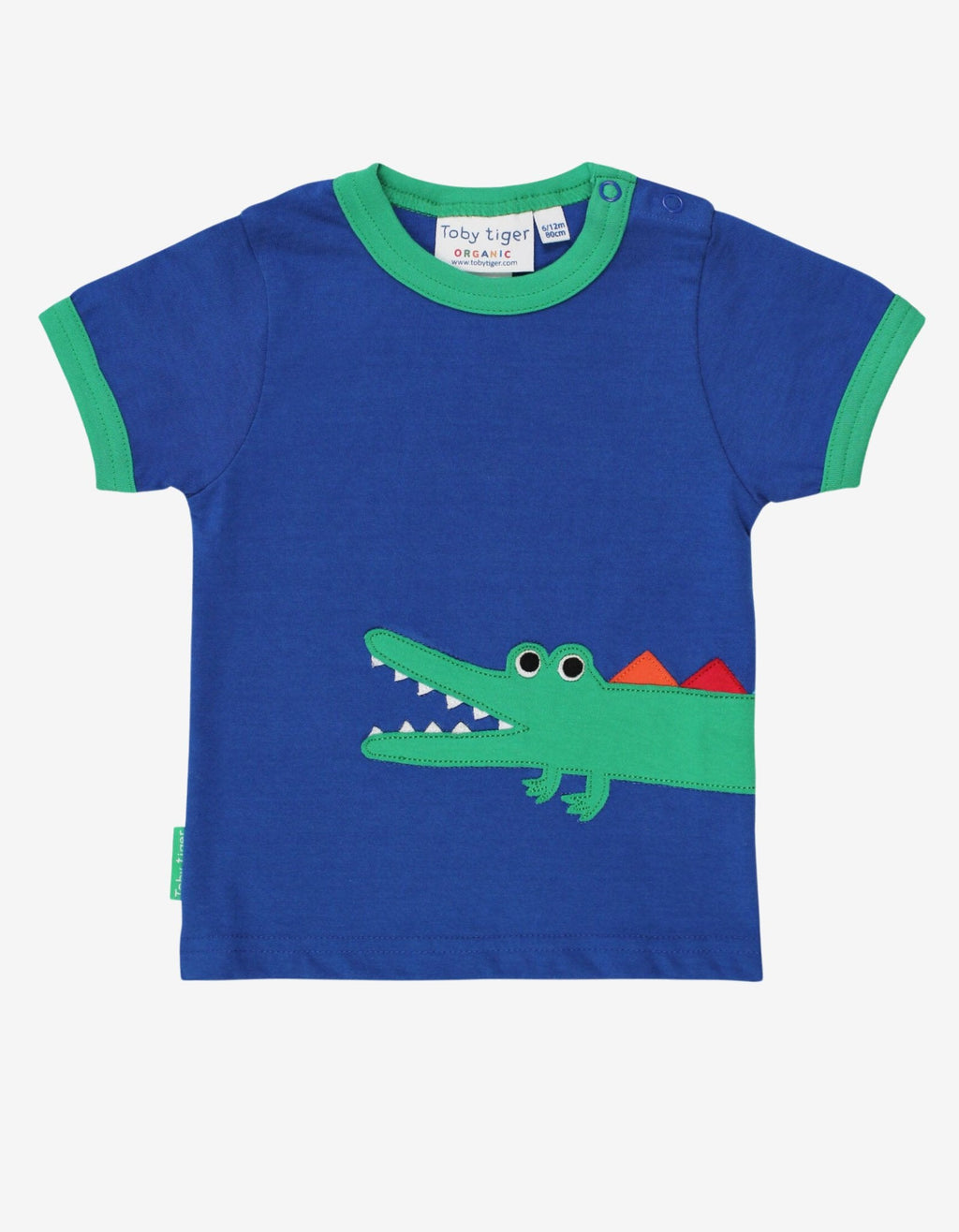 Toby Tiger Organic Applique Short-Sleeved T-Shirt - Crocodile - Baby&More