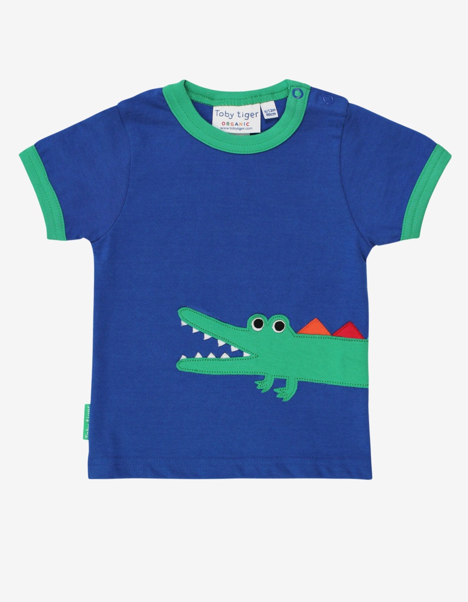 Toby Tiger Organic Applique Short-Sleeved T-Shirt - Crocodile - Baby&More
