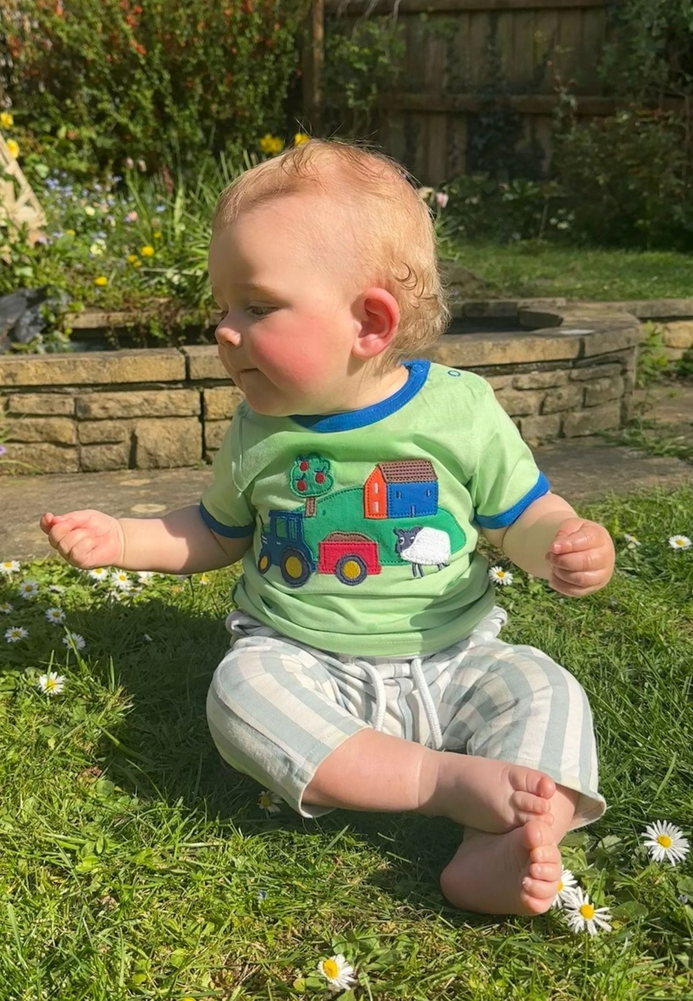 Toby Tiger Organic Applique Short-Sleeved T-Shirt - Hillside - Baby&More