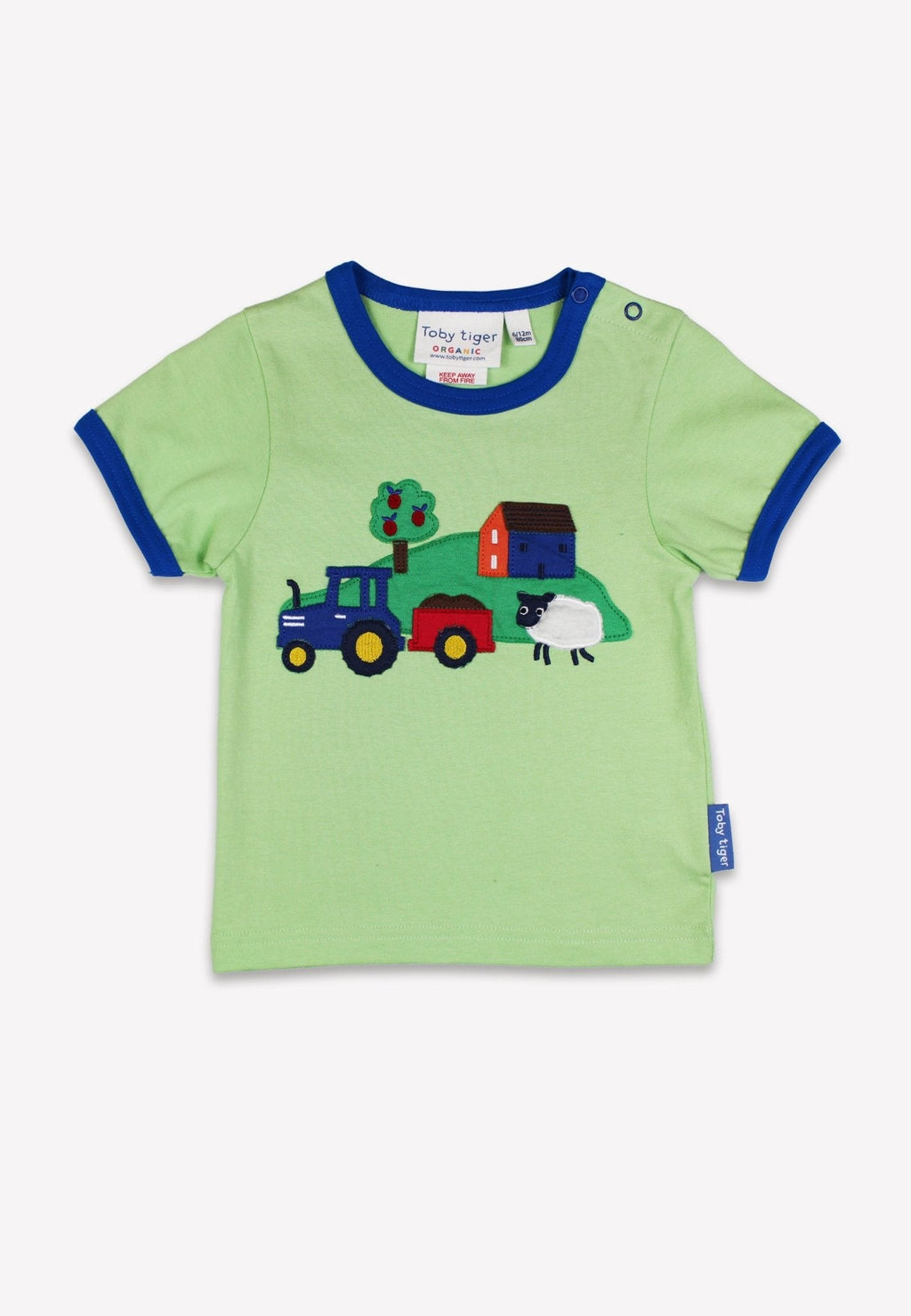 Toby Tiger Organic Applique Short-Sleeved T-Shirt - Hillside - Baby&More