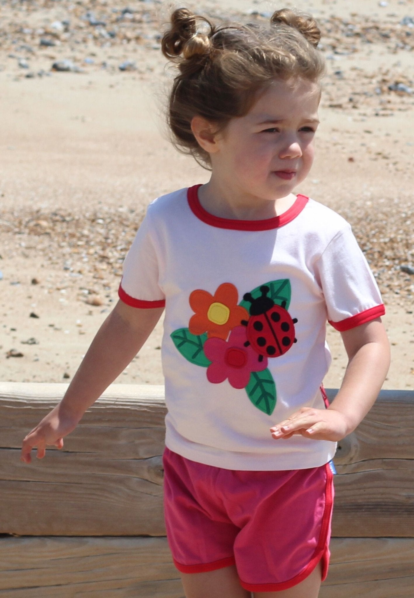 Toby Tiger Organic Applique Short-Sleeved T-Shirt - Ladybird - Baby&More