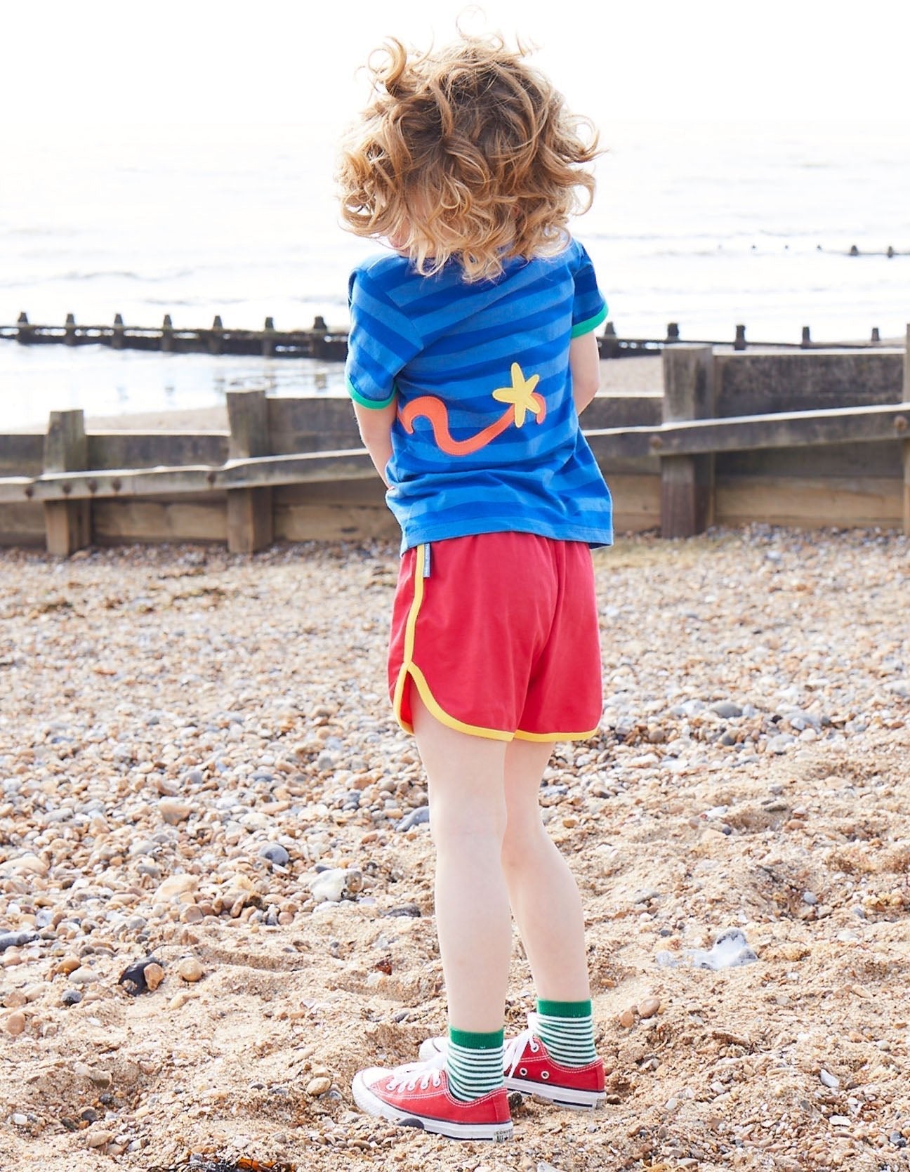 Toby Tiger Organic Applique Short-Sleeved T-Shirt - Octopus Blue Striped - Baby&More