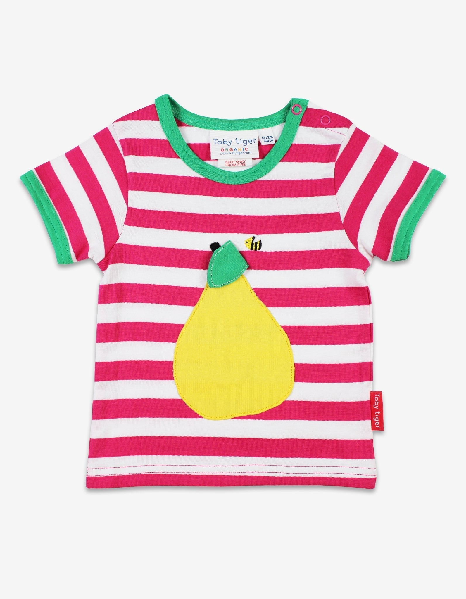 Toby Tiger Organic Applique Short-Sleeved T-Shirt - Pear - Baby&More