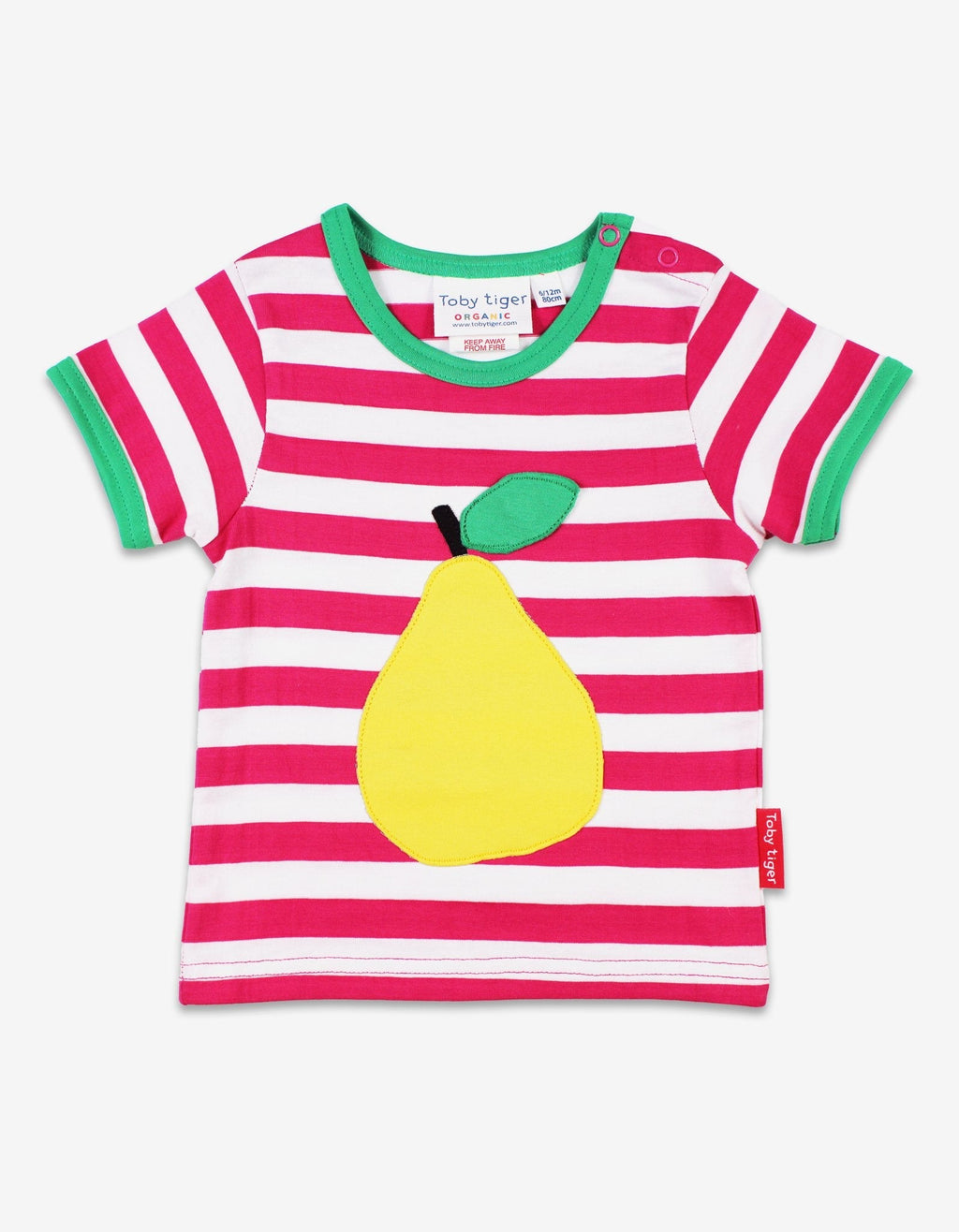 Toby Tiger Organic Applique Short-Sleeved T-Shirt - Pear - Baby&More