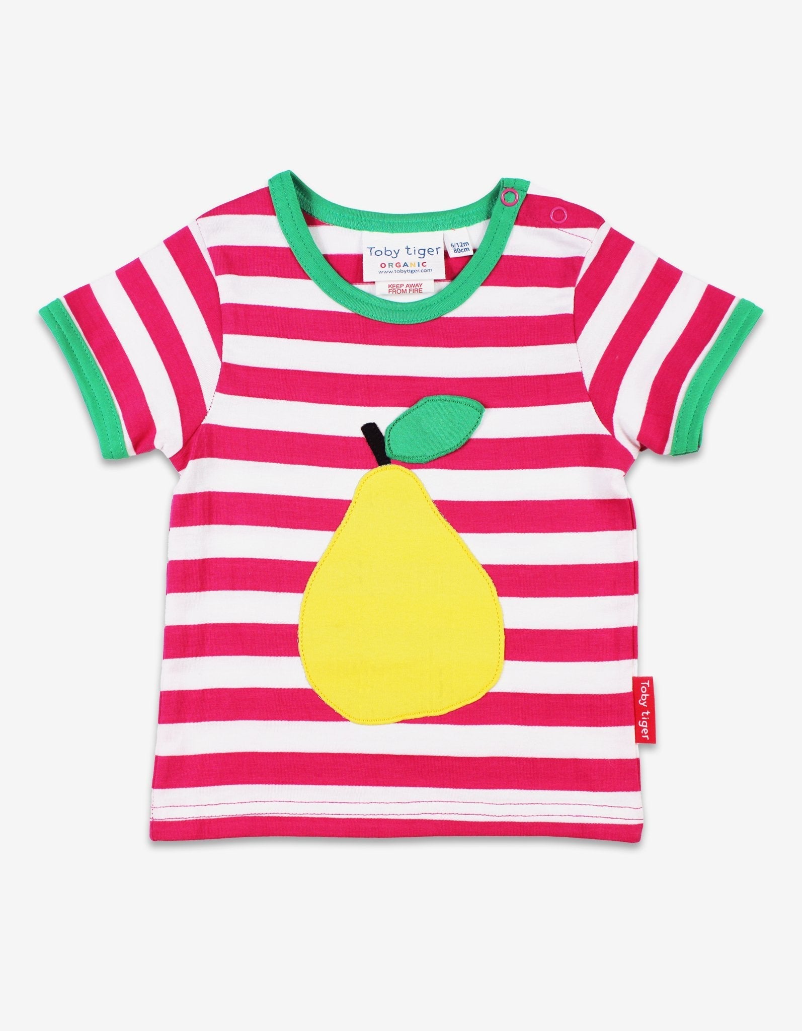 Toby Tiger Organic Applique Short-Sleeved T-Shirt - Pear - Baby&More