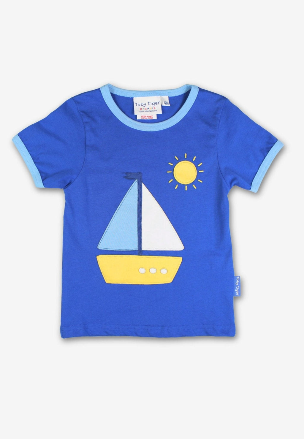 Toby Tiger Organic Applique Short-Sleeved T-Shirt - St Ives Boat - Baby&More