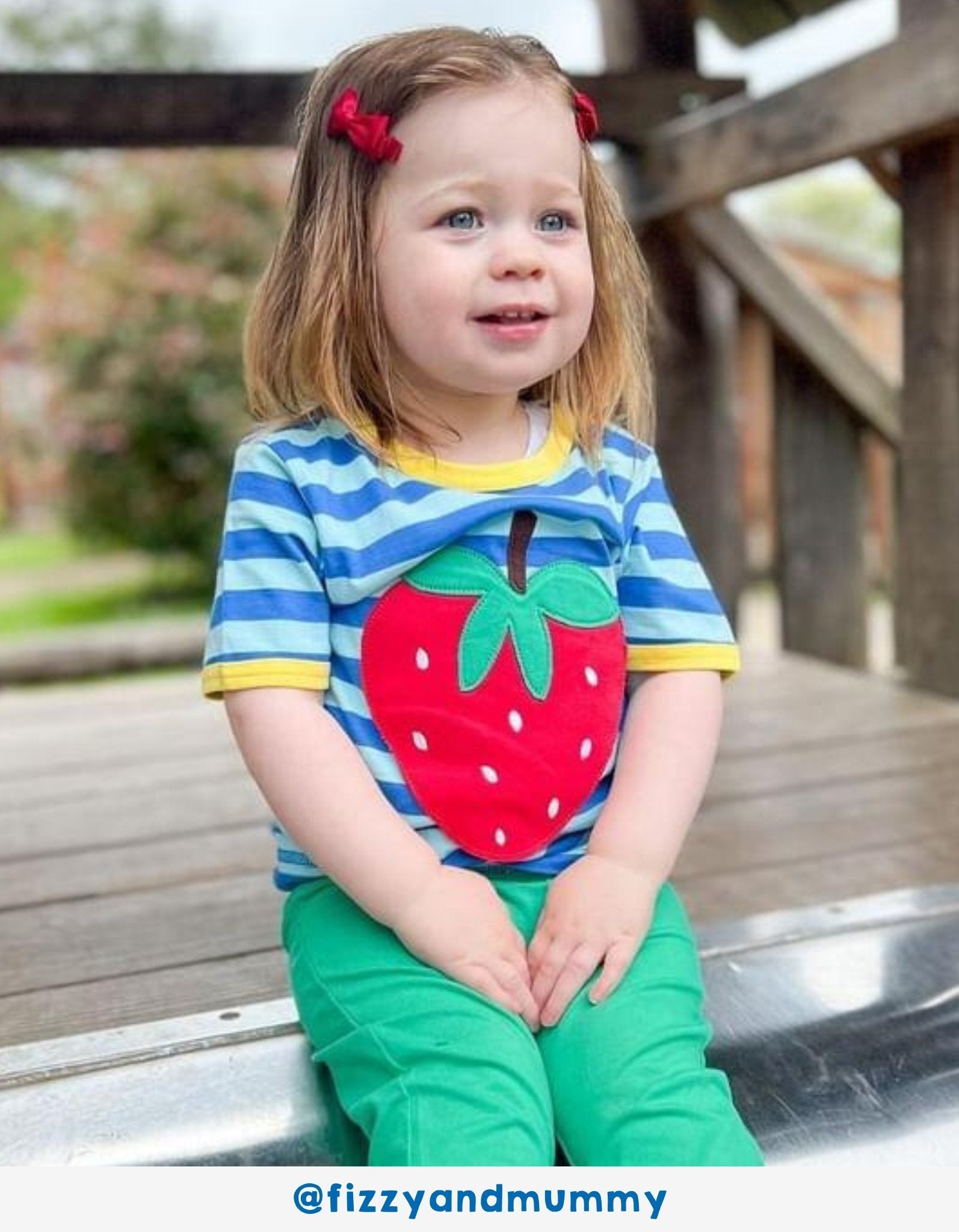 Toby Tiger Organic Applique Short-Sleeved T-Shirt - Strawberry - Baby&More
