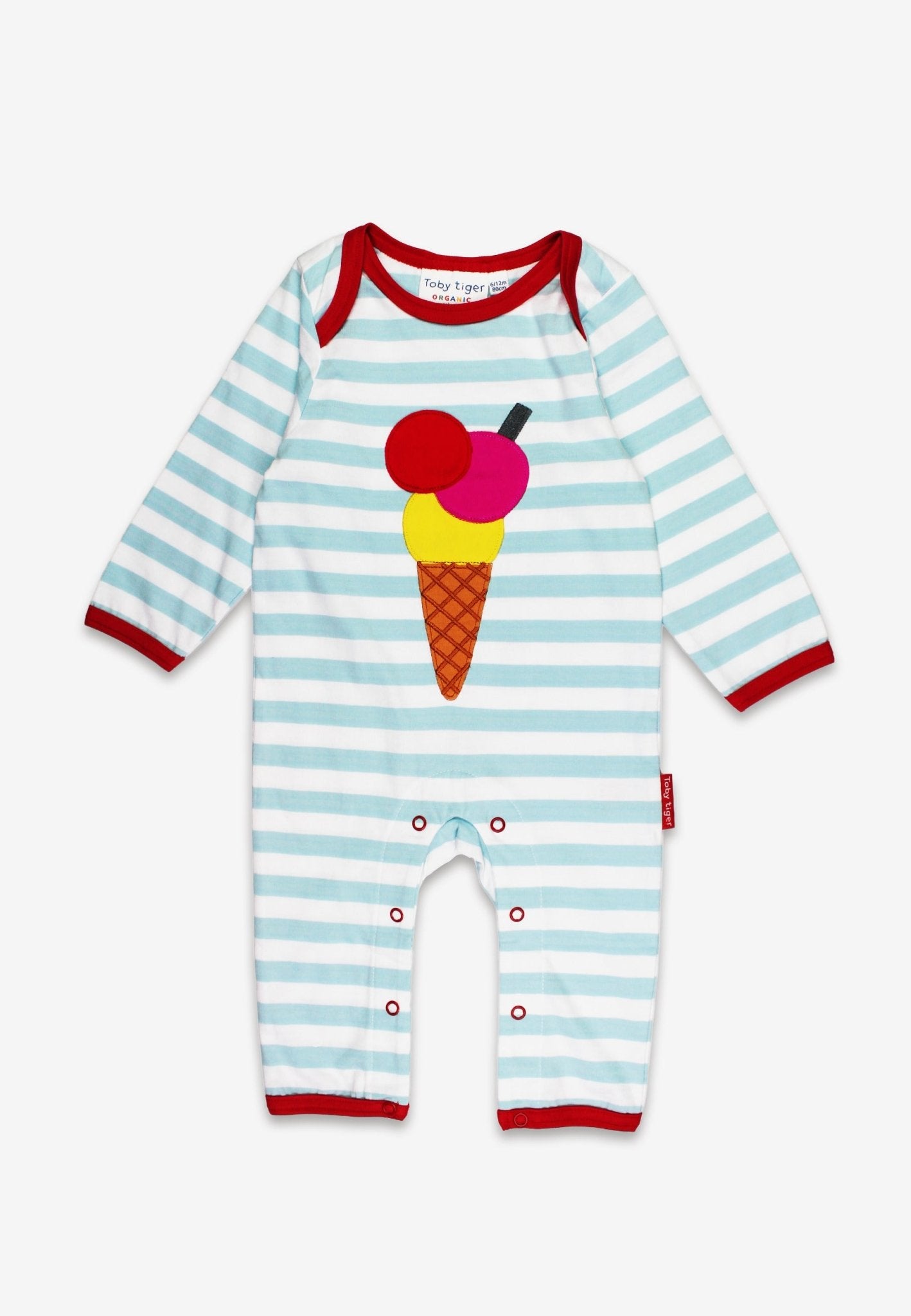 Toby Tiger Organic Applique Sleepsuit - Ice Cream - Baby&More