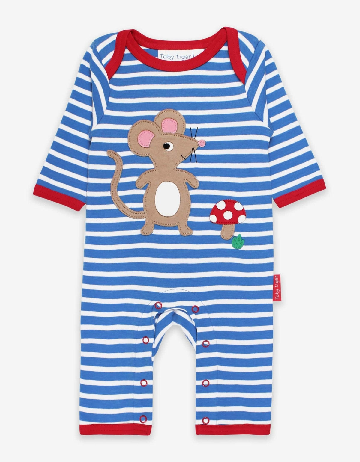 Toby Tiger Organic Applique Sleepsuit - Mouse and Mushroom - Baby&More