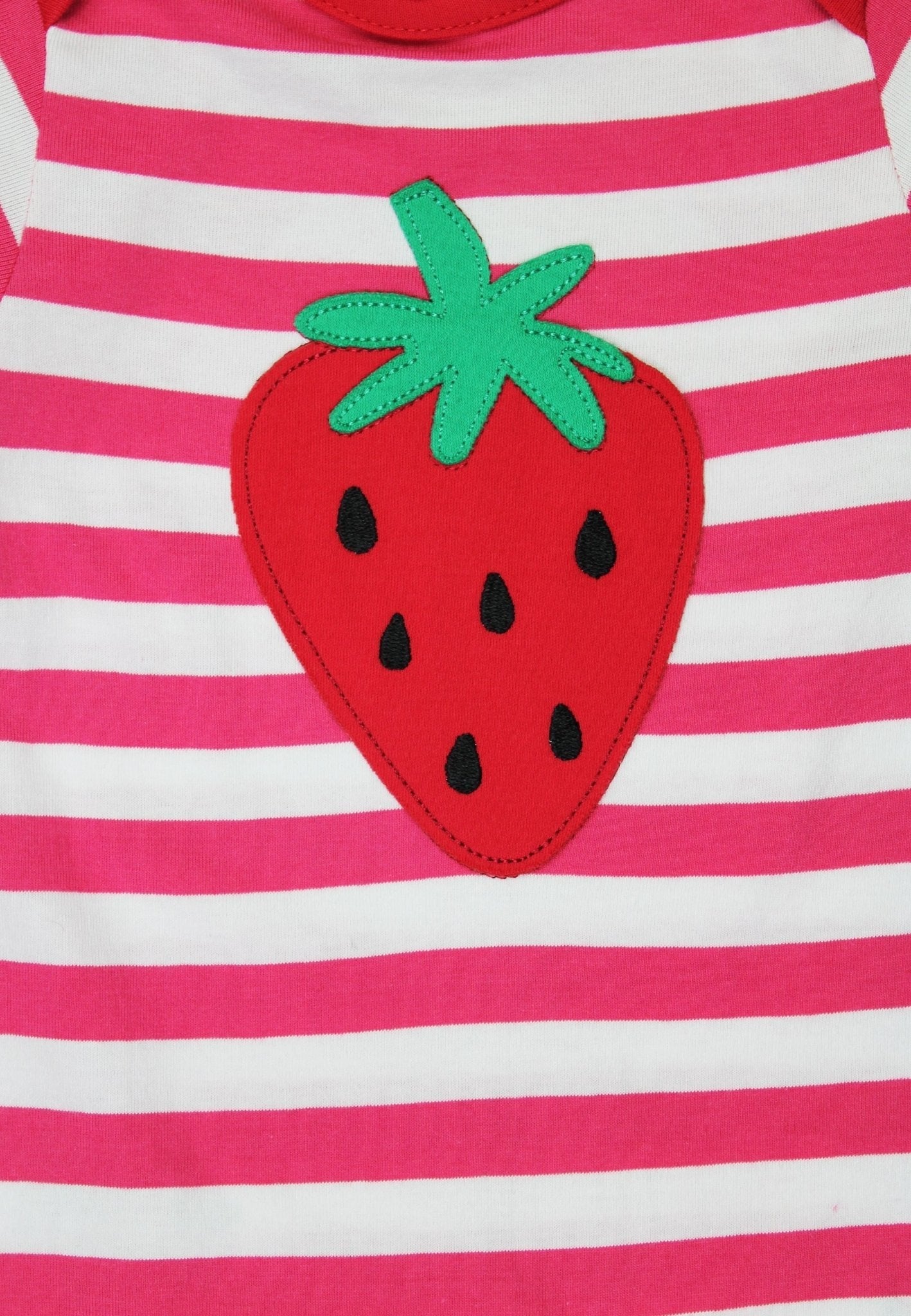 Toby Tiger Organic Applique Sleepsuit - Picnic Strawberry - Baby&More
