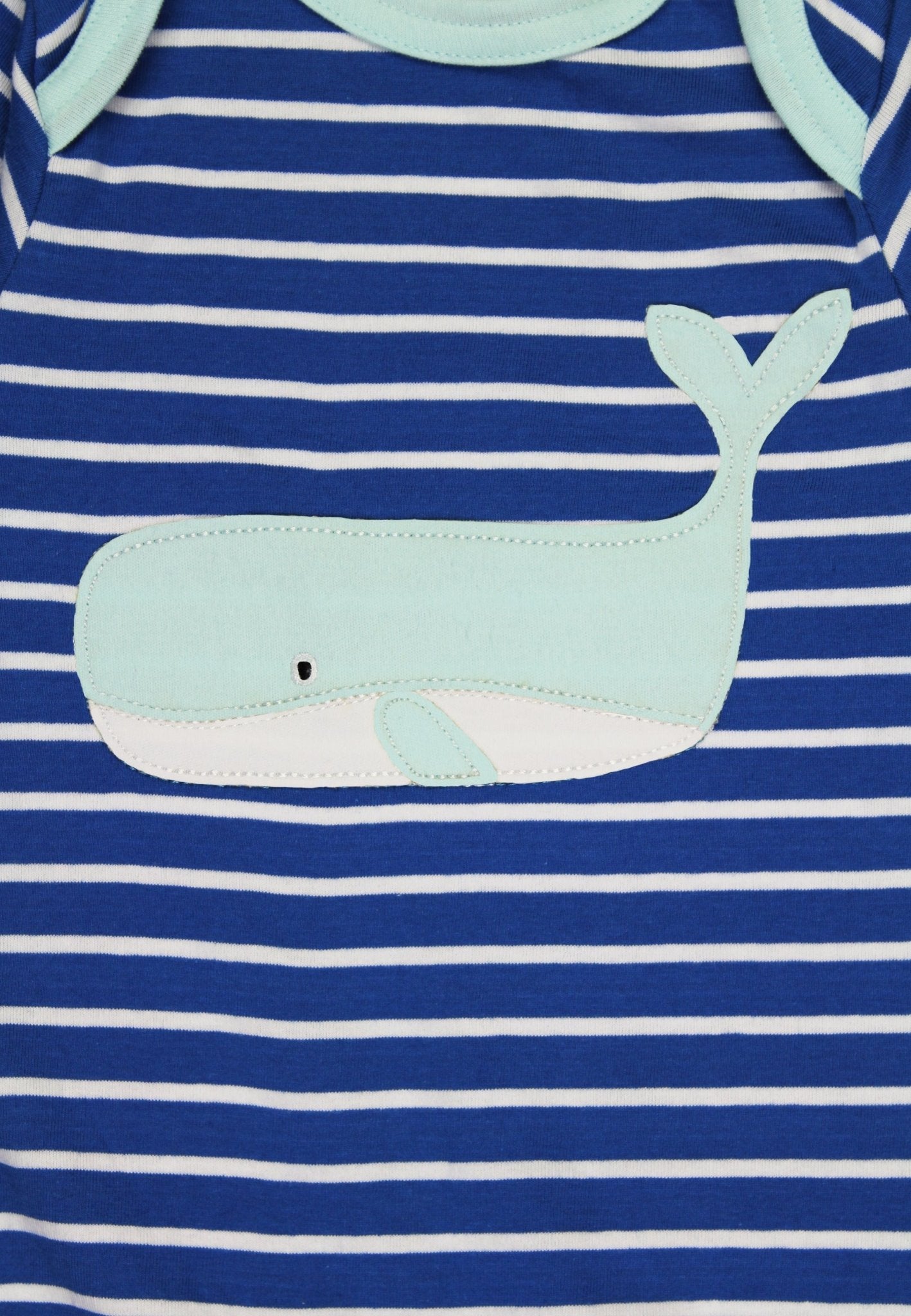 Toby Tiger Organic Applique Sleepsuit - Whale Waves - Baby&More