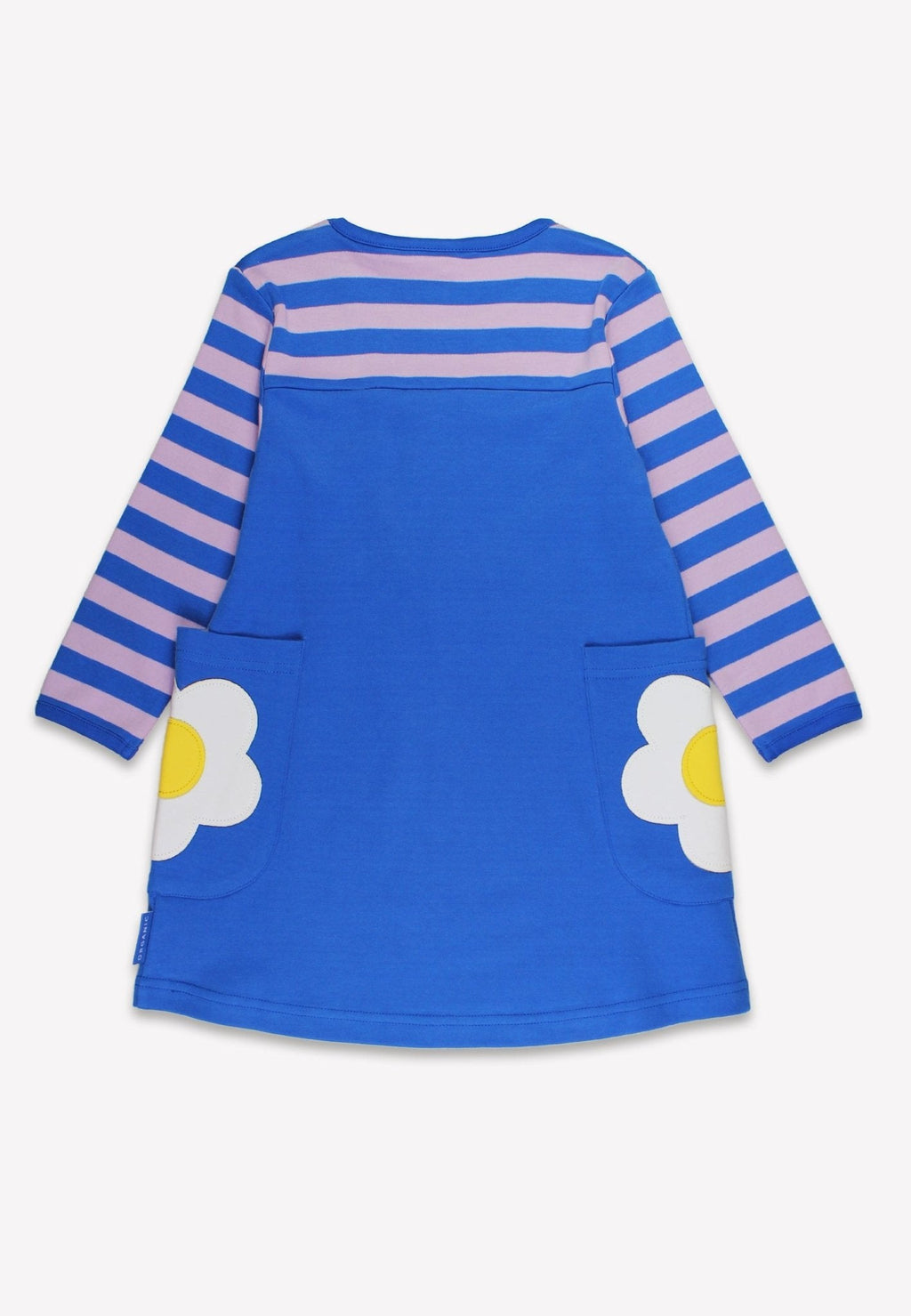 Toby Tiger Organic Applique T-Shirt Dress - Blue Daisy - Baby&More