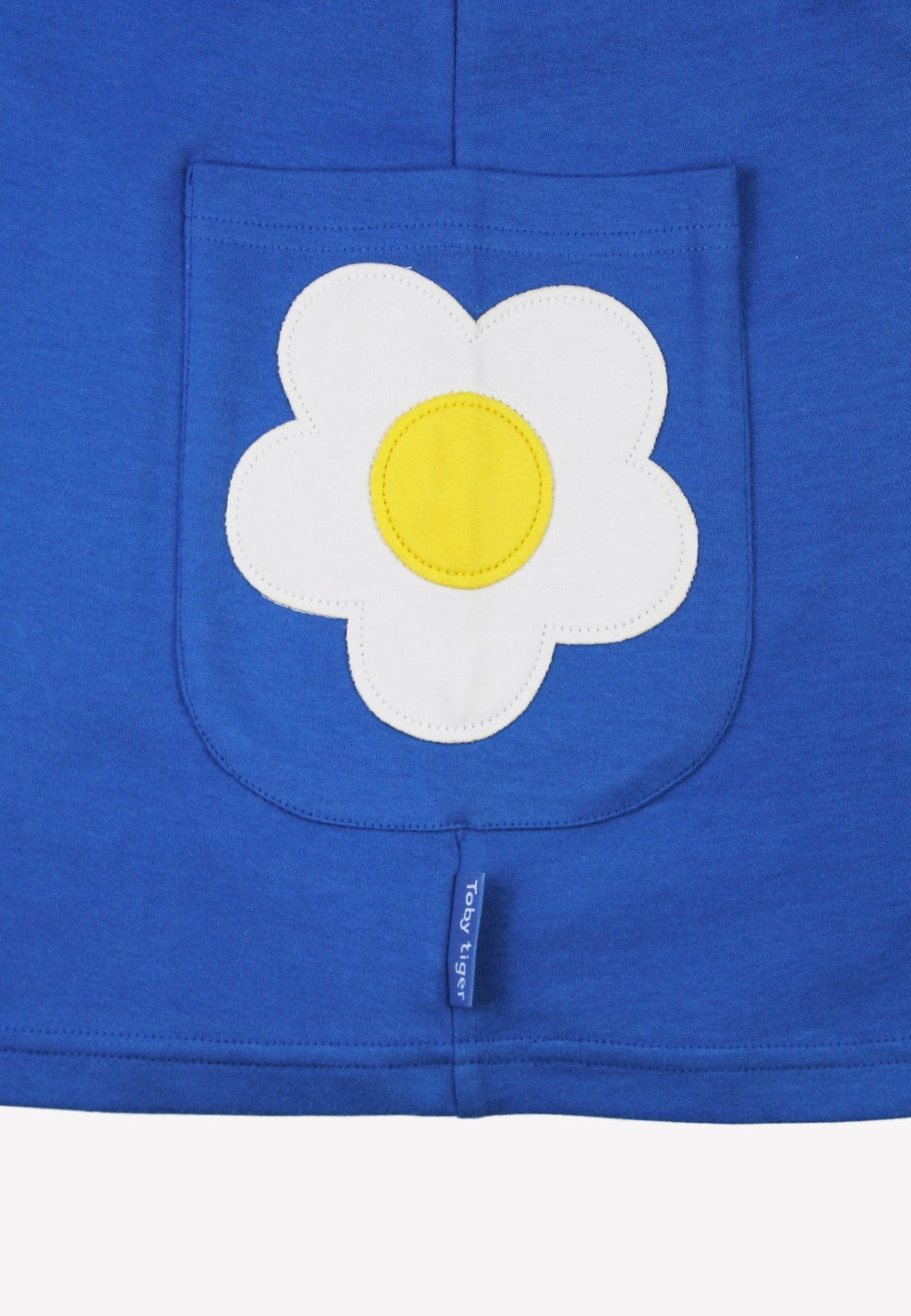 Toby Tiger Organic Applique T-Shirt Dress - Blue Daisy - Baby&More