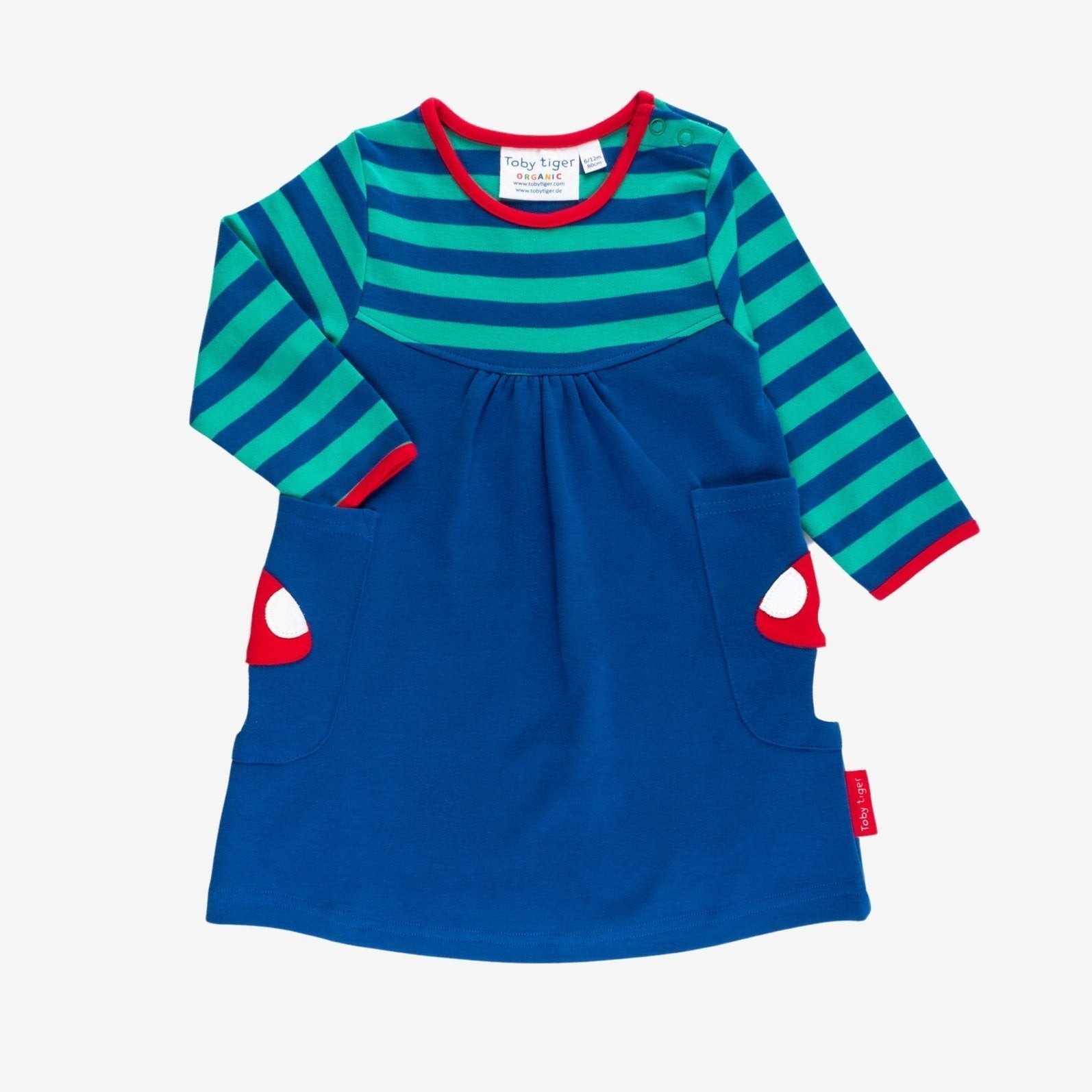 Toby Tiger Organic Applique T-Shirt Dress - Floral Mushroom - Baby&More