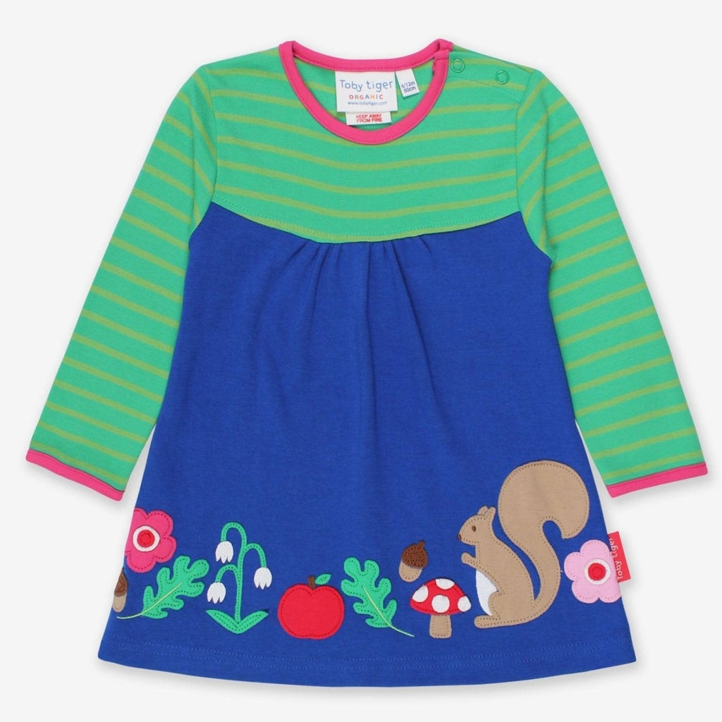 Toby Tiger Organic Applique T-Shirt Dress - Forest Adventure - Baby&More