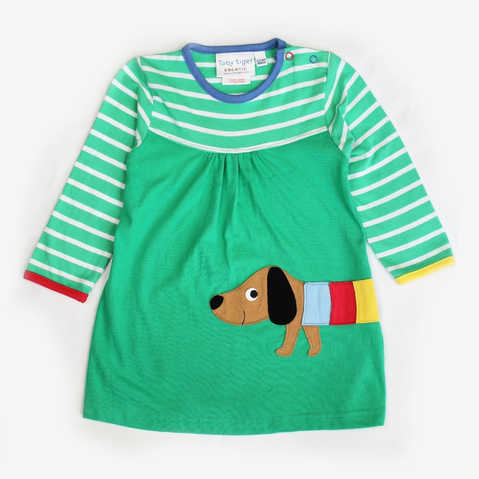 Toby Tiger Organic Applique T-Shirt Dress - Sausage Dog - Baby&More