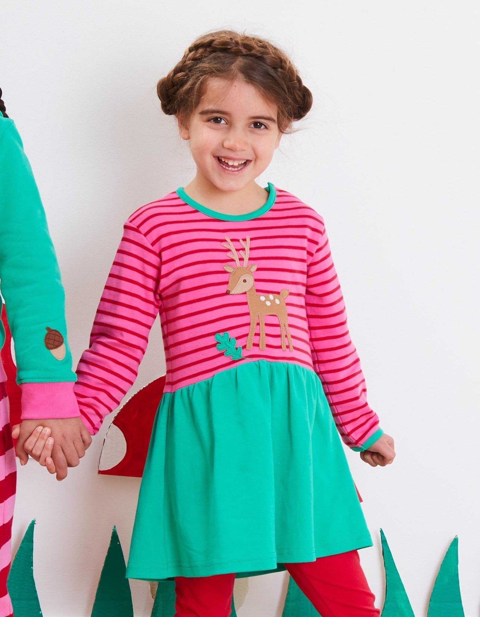 Toby Tiger Organic Applique Twirl Dress - Fawn - Baby&More