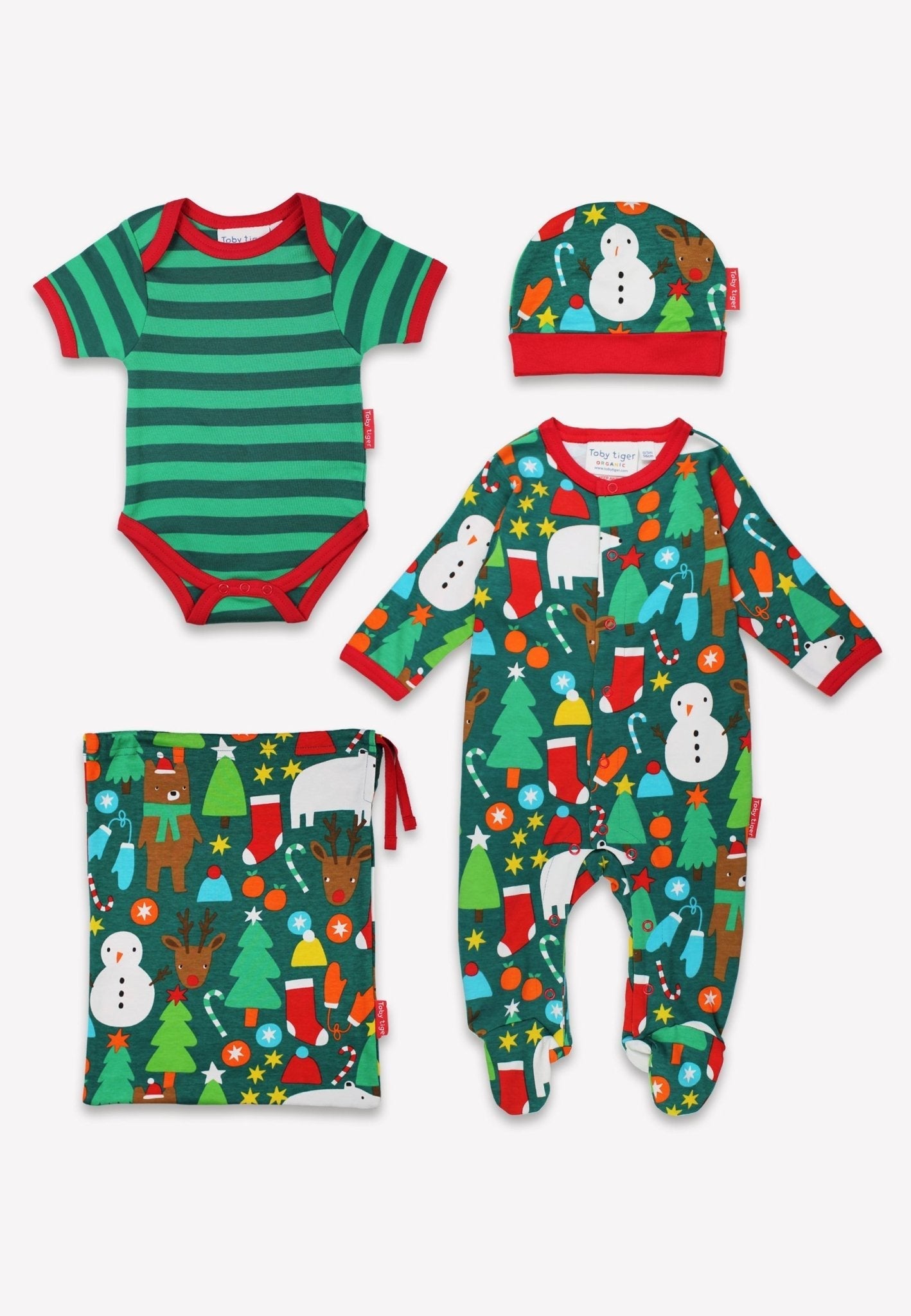Toby Tiger Organic Baby Gift Set - Christmas Bear Print - Baby&More