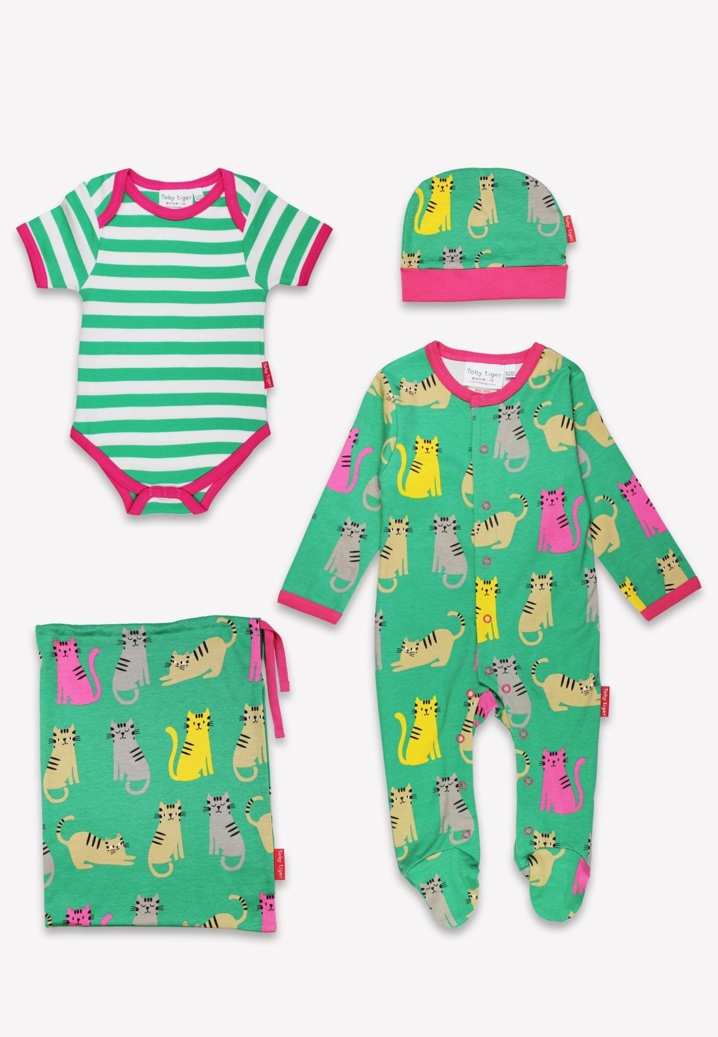 Toby Tiger Organic Baby Gift Set - Kitten Print - Baby&More