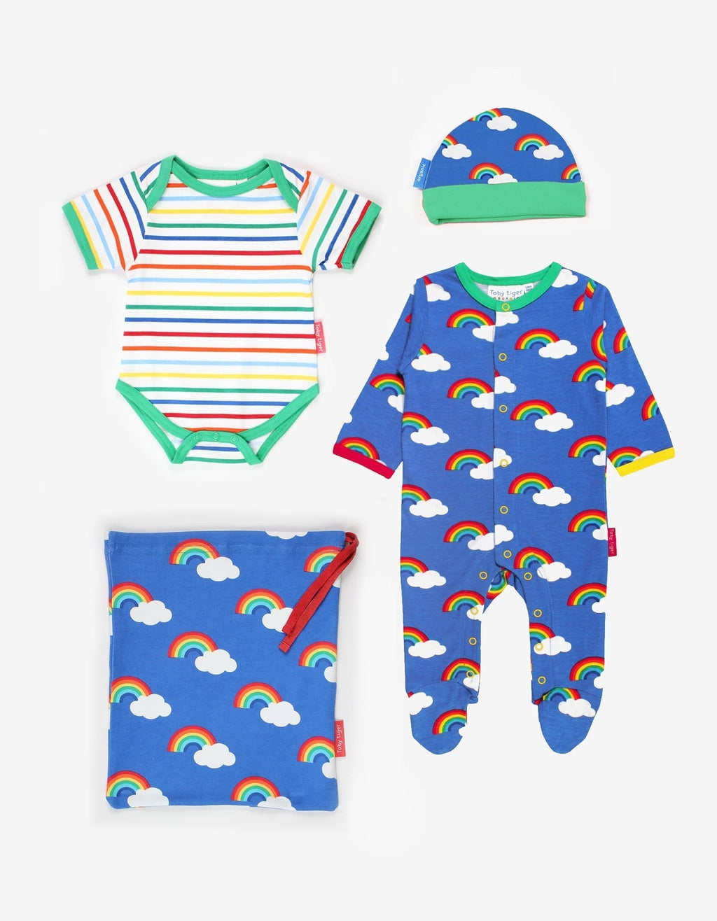 Toby Tiger Organic Baby Gift Set - Rainbow Print - Baby&More