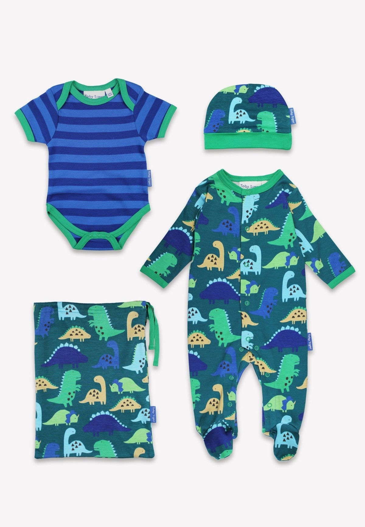 Toby Tiger Organic Baby Gift Set - Tonal Dinosaur Print - Baby&More