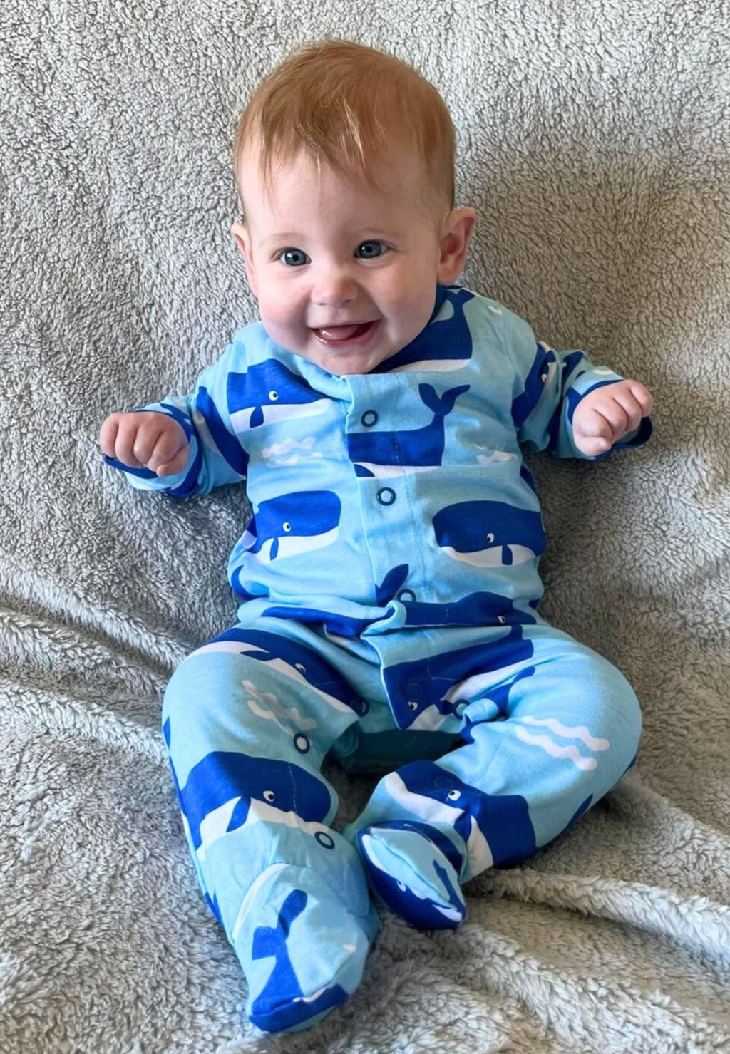 Toby Tiger Organic Baby Gift Set - Whale Waves Print - Baby&More