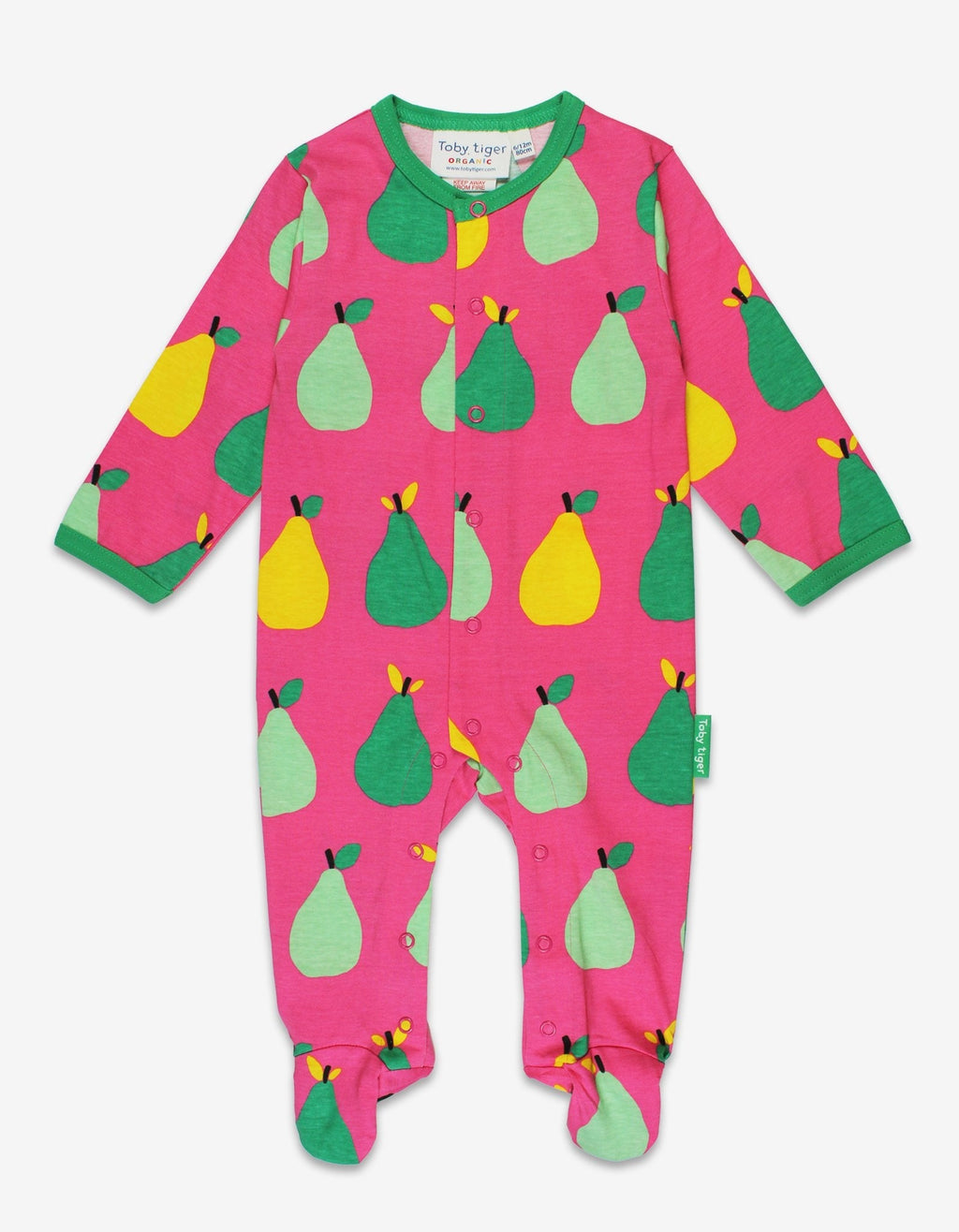 Toby Tiger Organic Babygrow - Pear Print - Baby&More