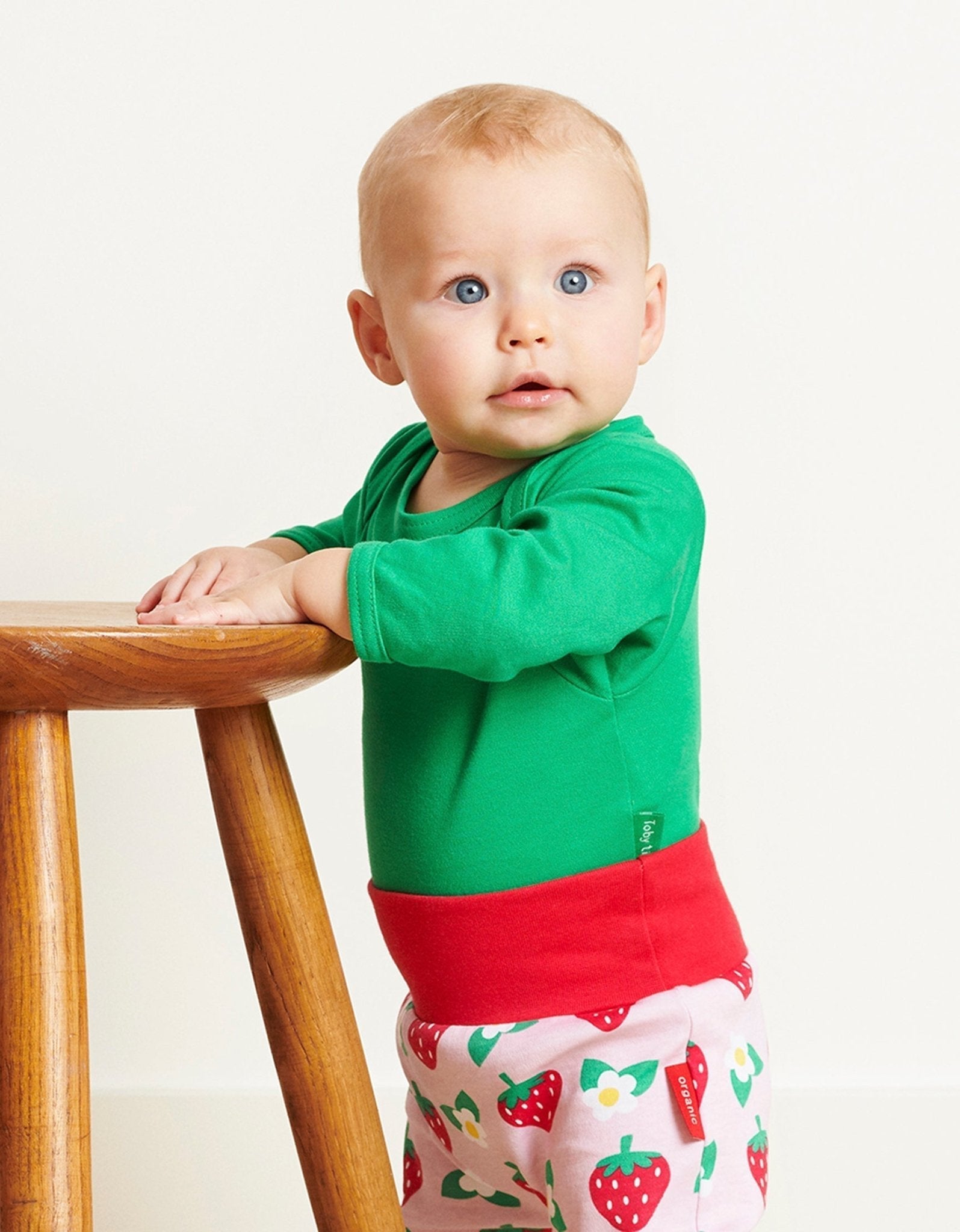 Toby Tiger Organic Basic Long-Sleeved Baby Bodysuit - Green - Baby&More