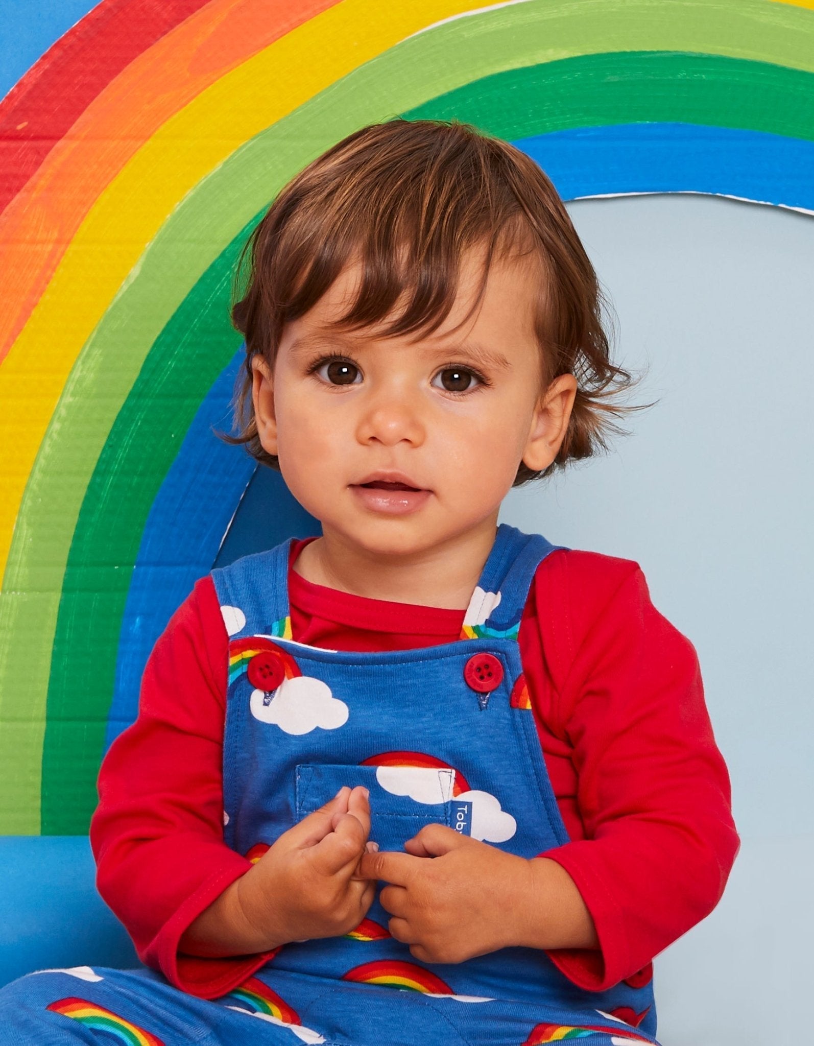 Toby Tiger Organic Basic Long-Sleeved Baby Bodysuit - Red - Baby&More