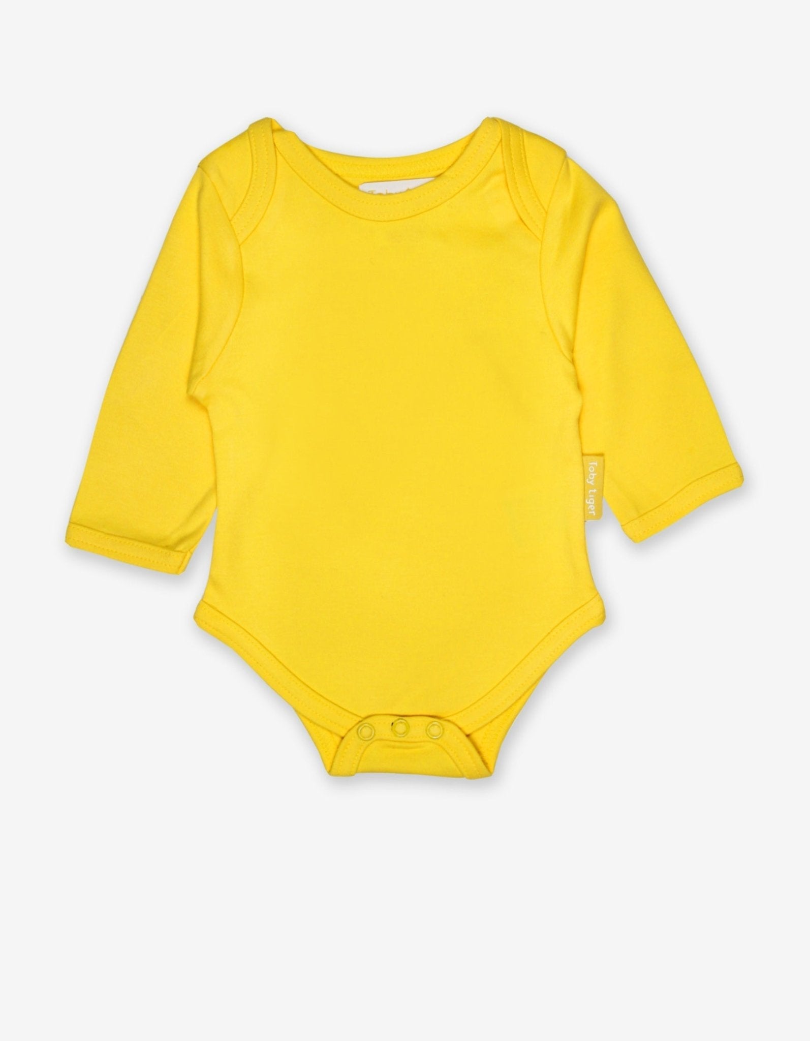 Toby Tiger Organic Basic Long-Sleeved Baby Bodysuit - Yellow - Baby&More