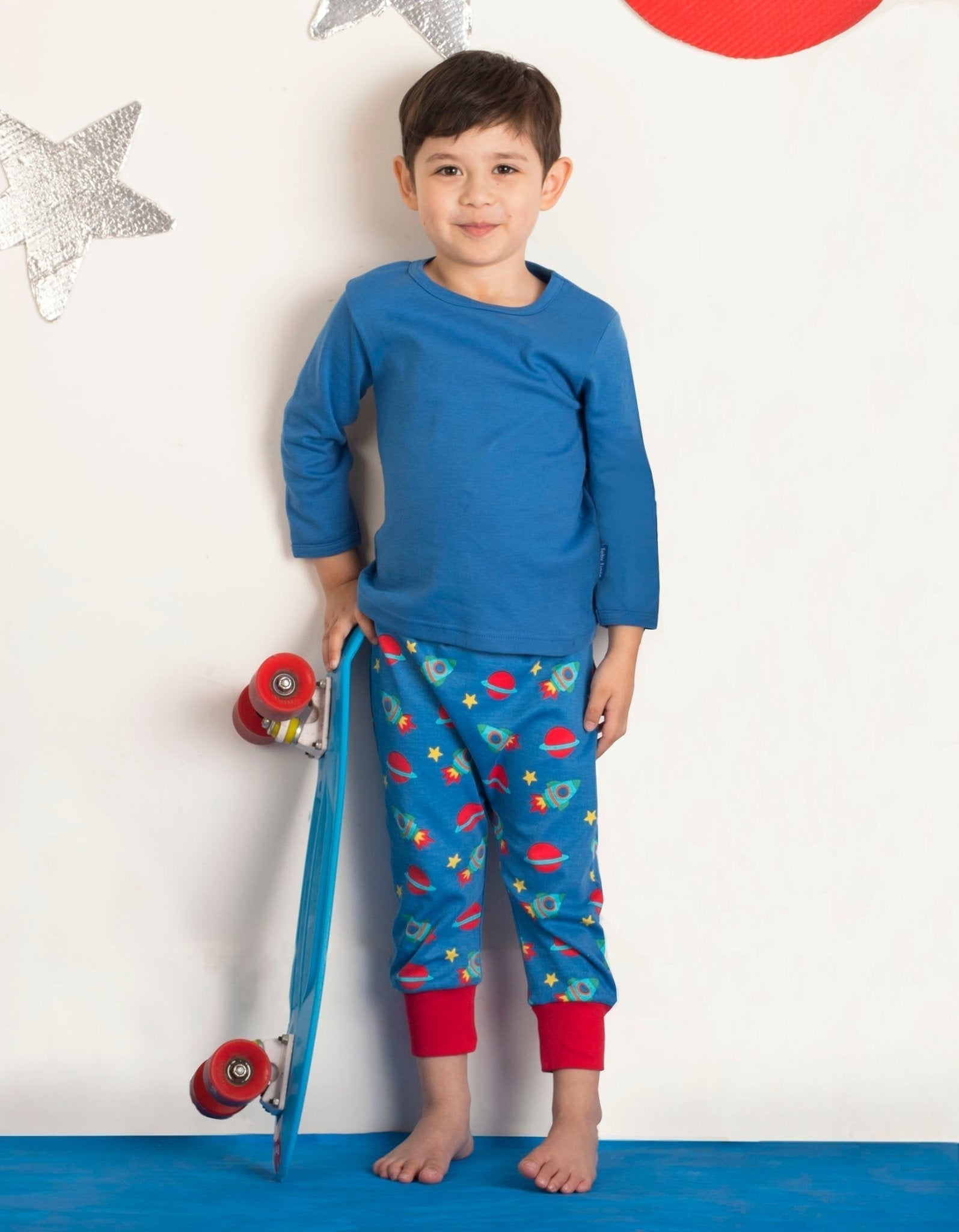 Toby Tiger Organic Basic Long - Sleeved T-Shirt - Blue - Baby&More