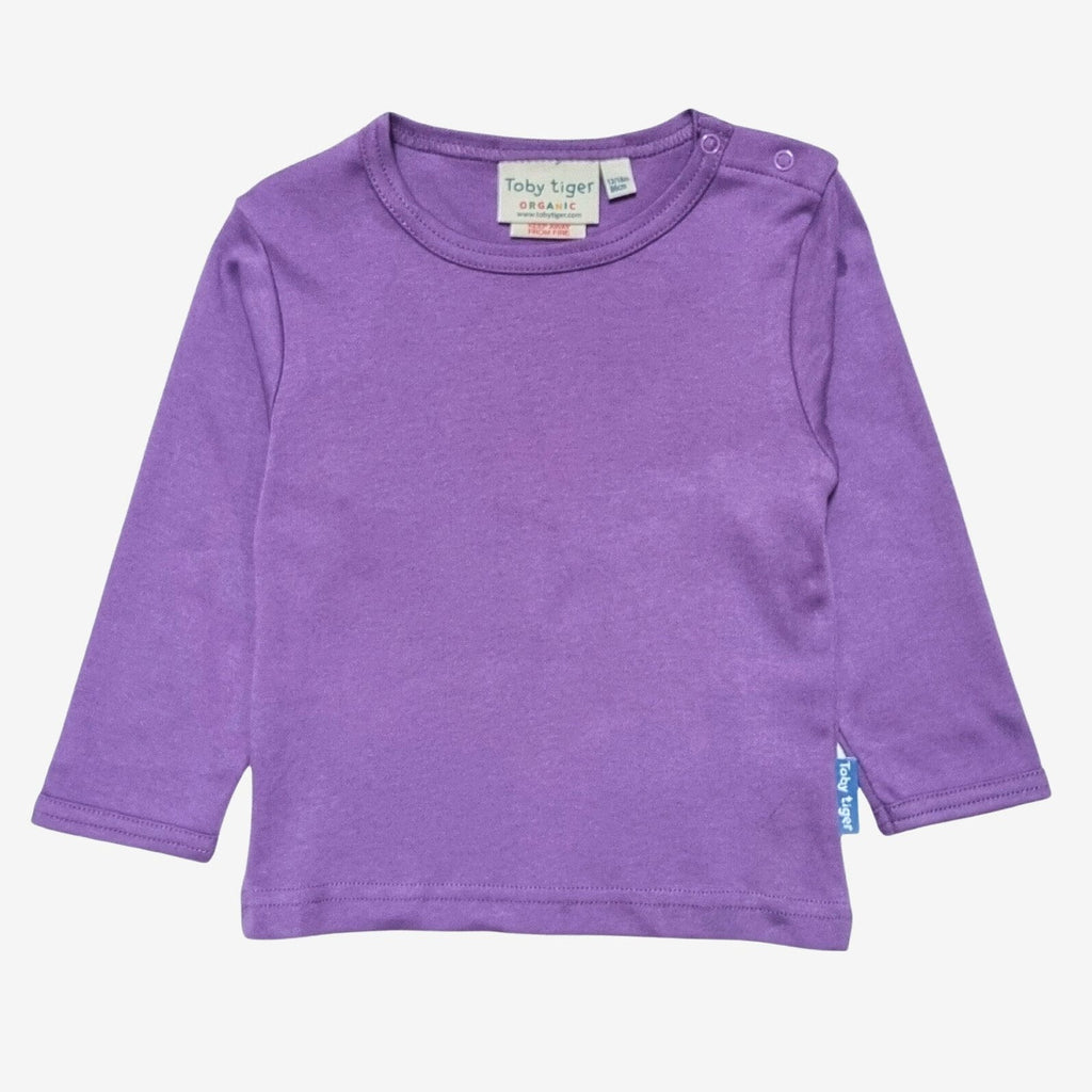 Toby Tiger Organic Basic Long - Sleeved T-Shirt - Purple - Baby&More