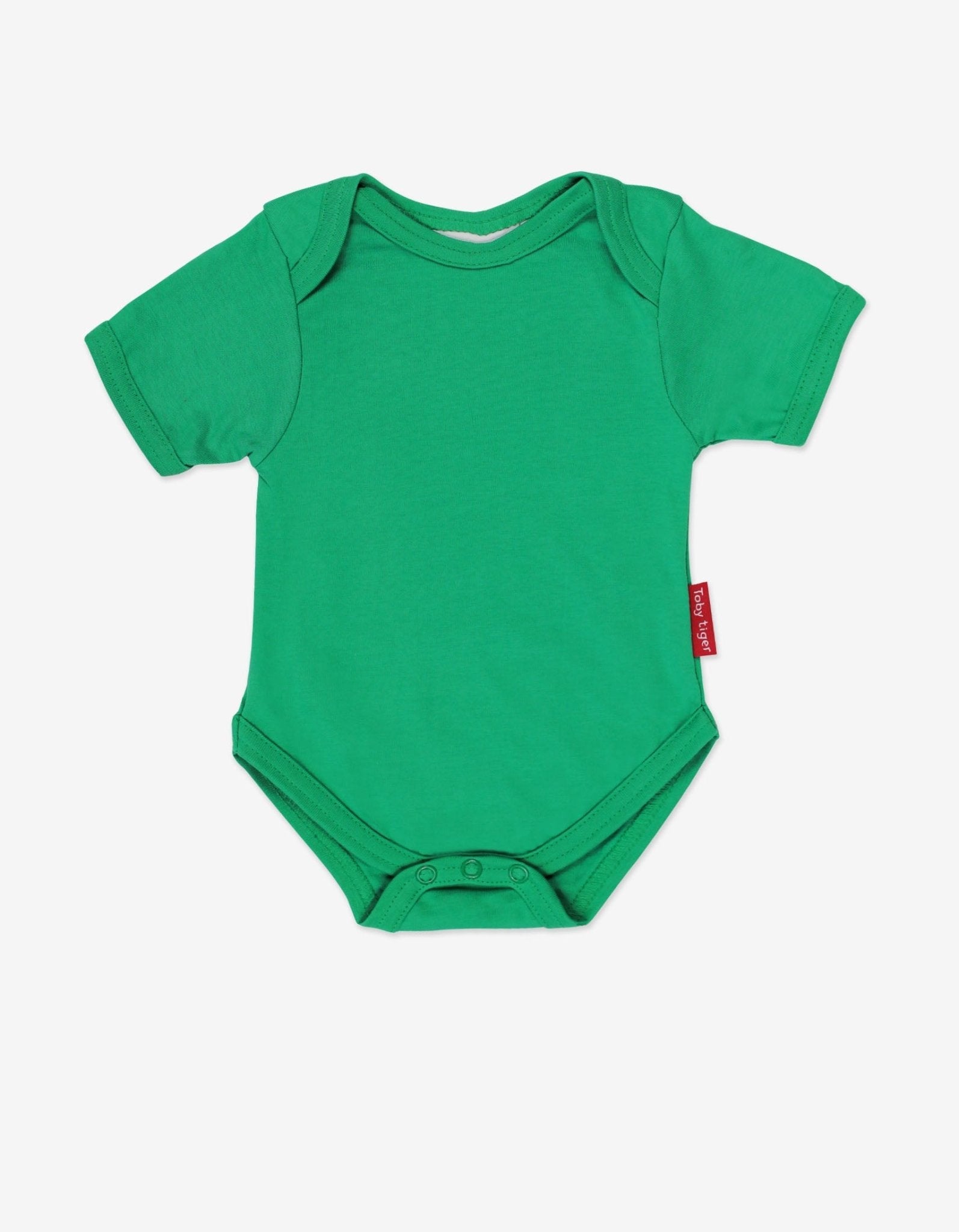 Toby Tiger Organic Basic Short-Sleeved Baby Bodysuit - Green - Baby&More