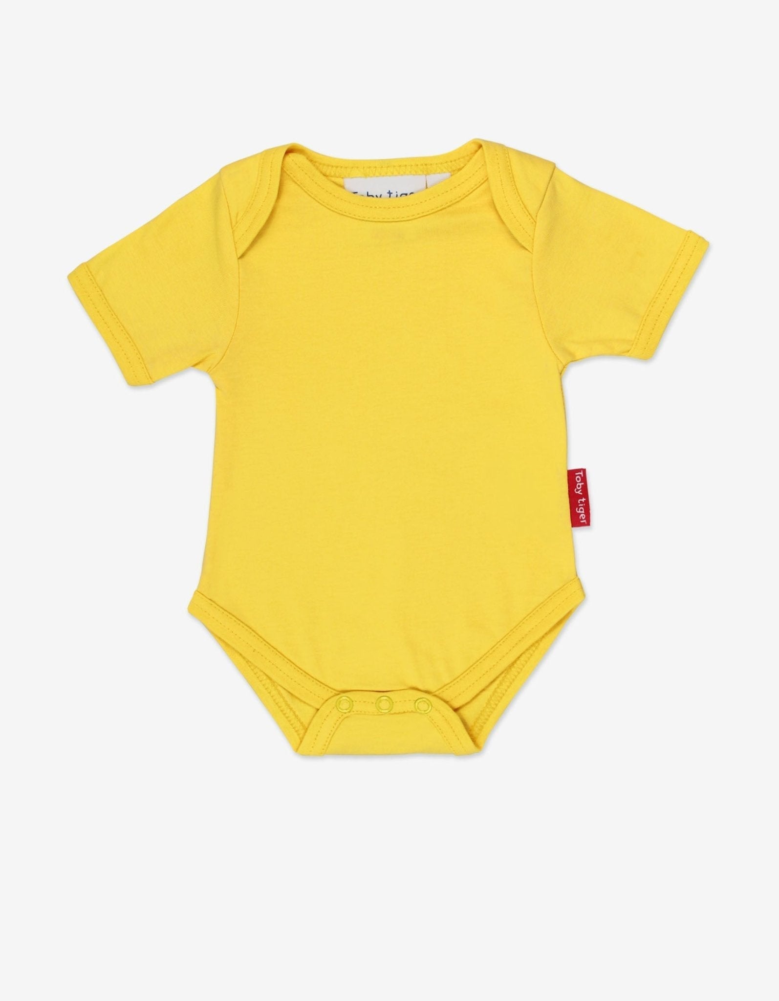 Toby Tiger Organic Basic Short-Sleeved Baby Bodysuit - Yellow - Baby&More