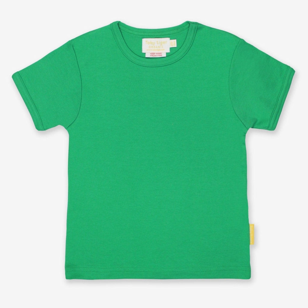 Toby Tiger Organic Basic Short - Sleeved T-Shirt - Green - Baby&More