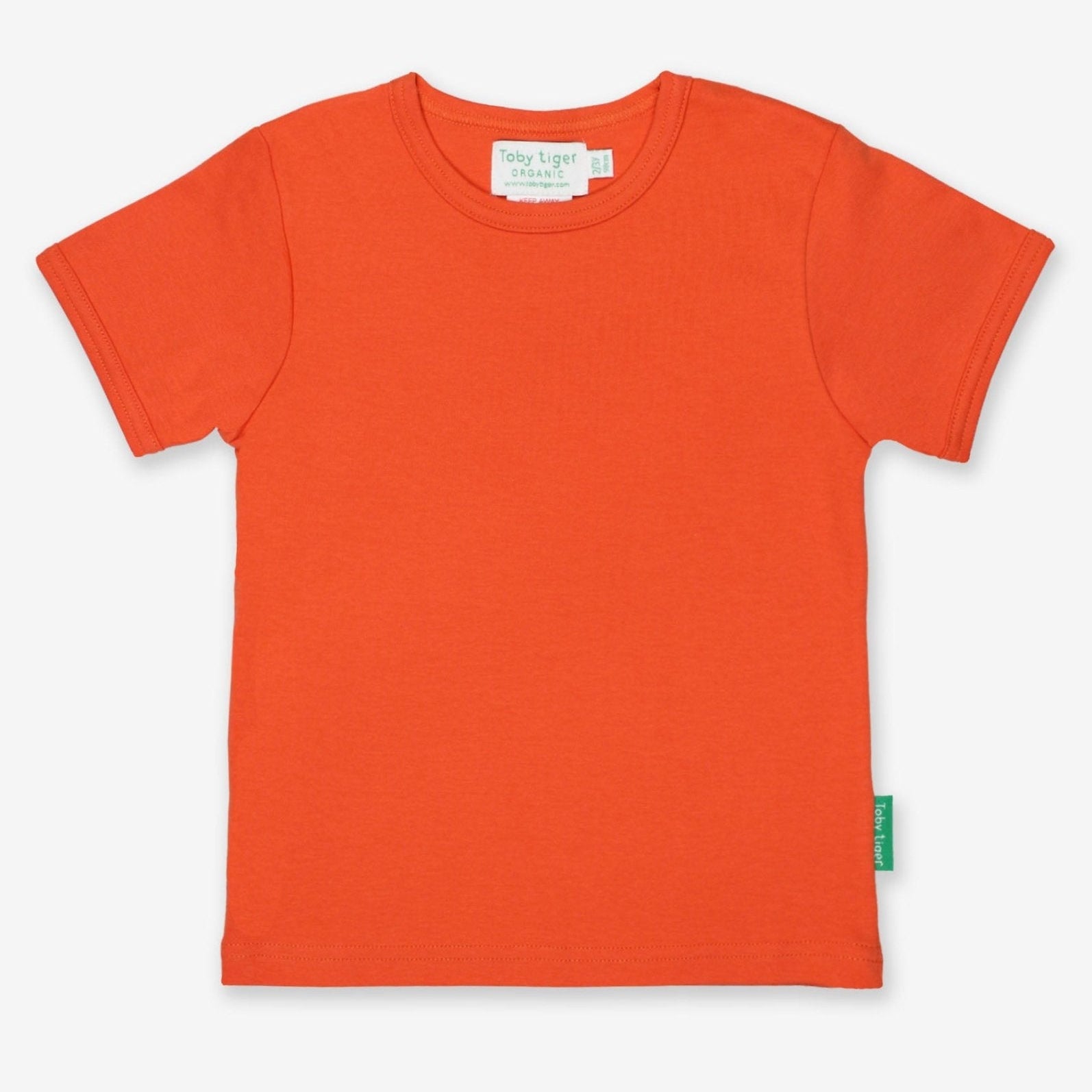 Toby Tiger Organic Basic Short - Sleeved T-Shirt - Orange - Baby&More