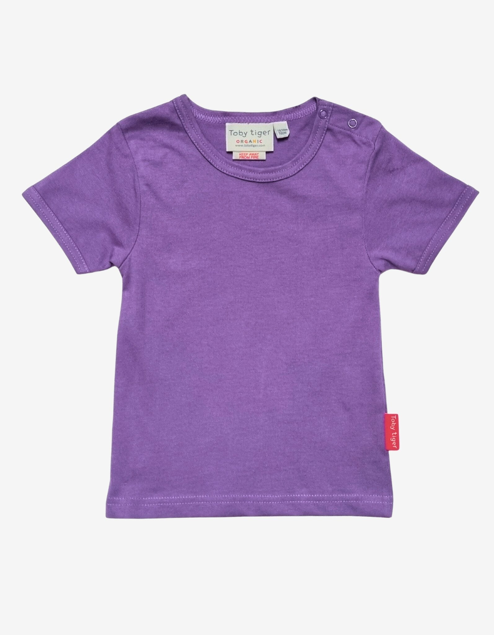 Toby Tiger Organic Basic Short-Sleeved T-Shirt - Purple - Baby&More